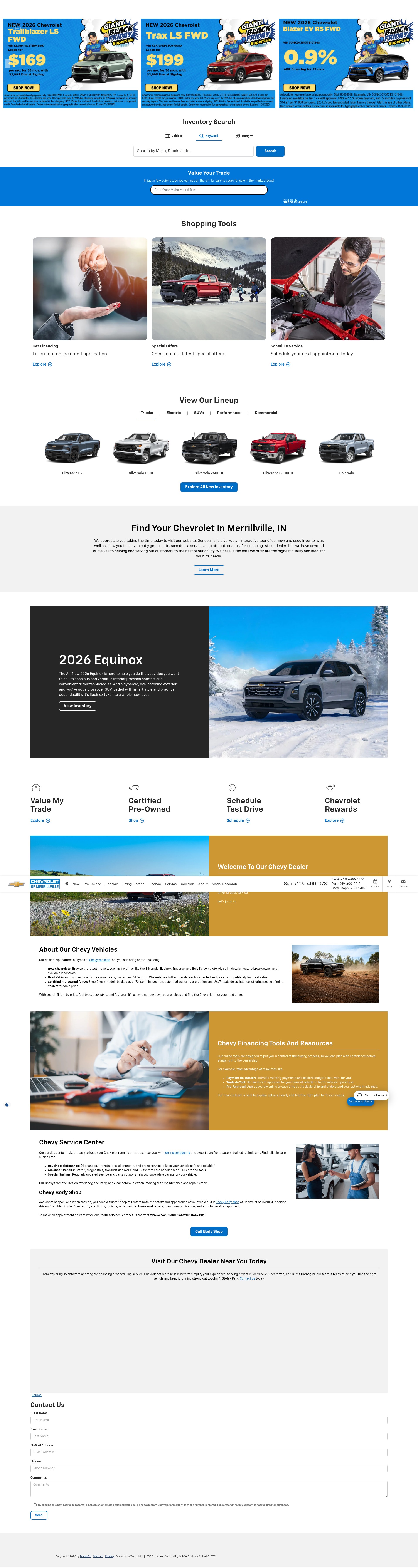 Screenshot of chevyofmerrillville.com