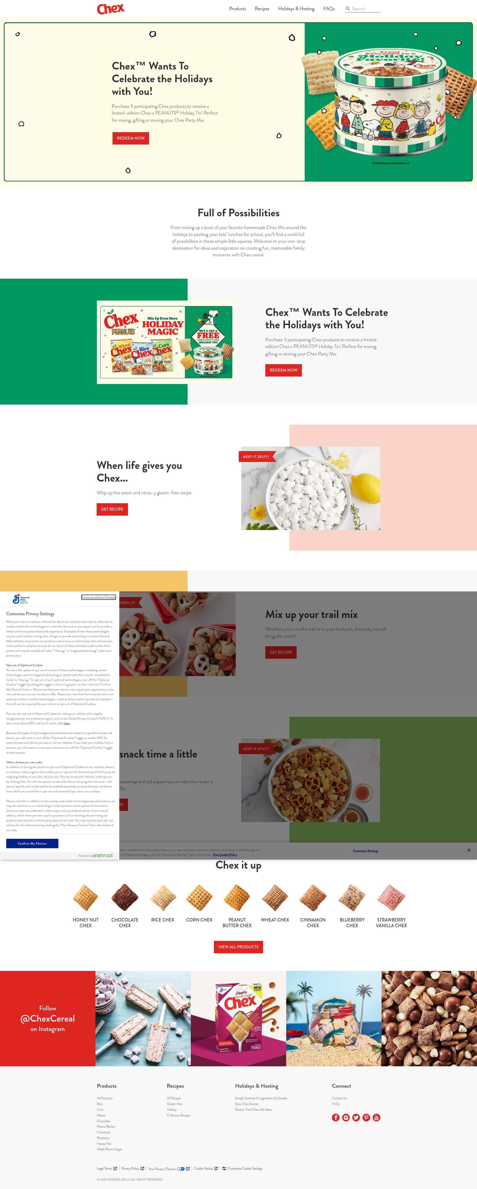 Screenshot of chex.com