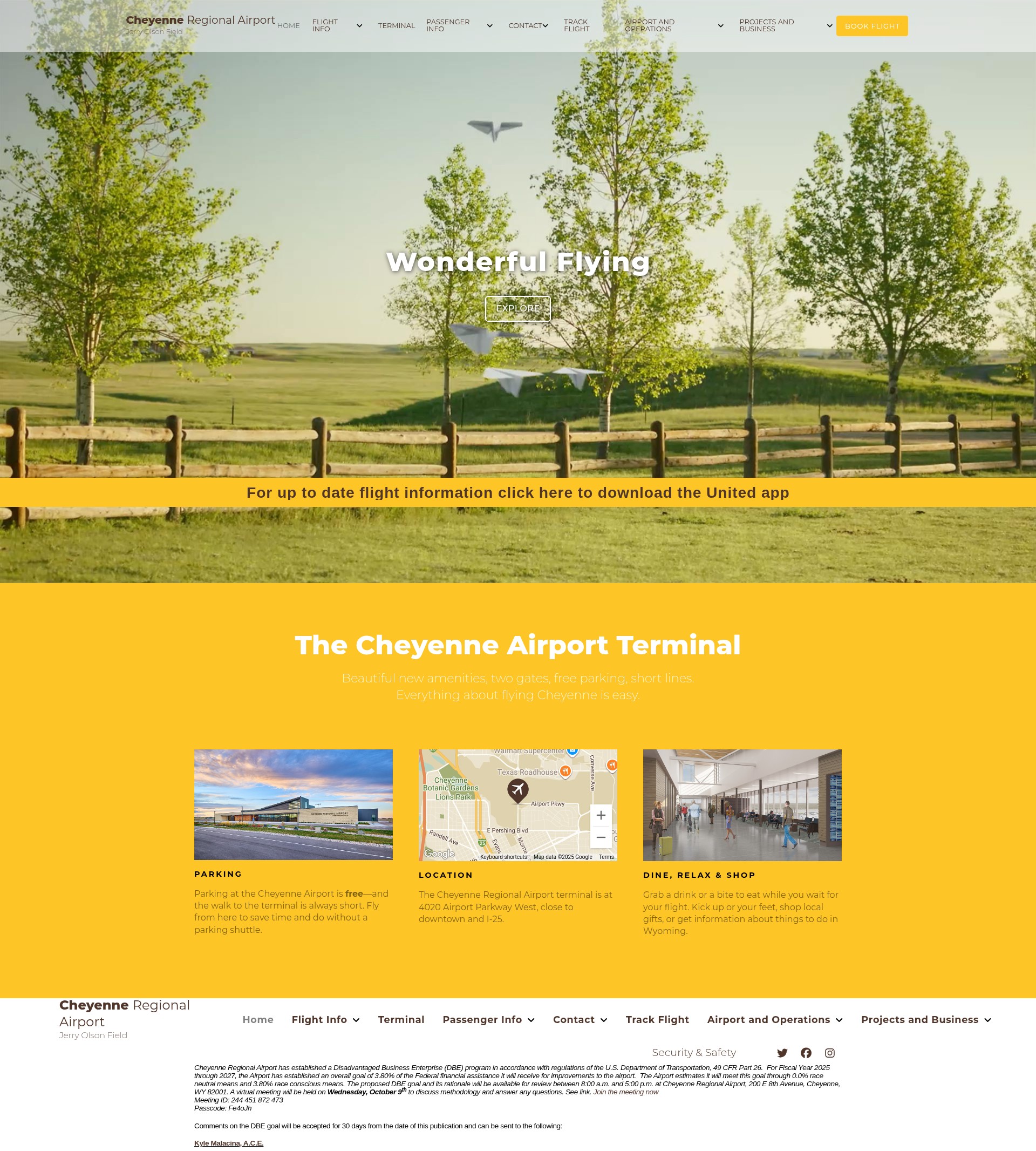 Screenshot of cheyenneairport.com
