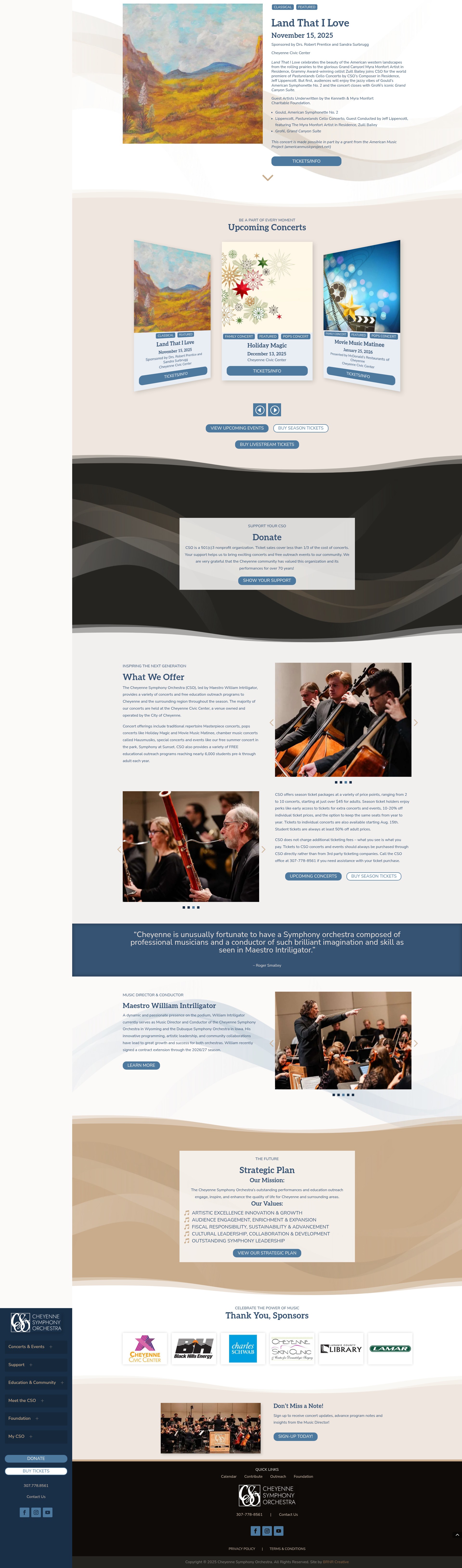Screenshot of cheyennesymphony.org