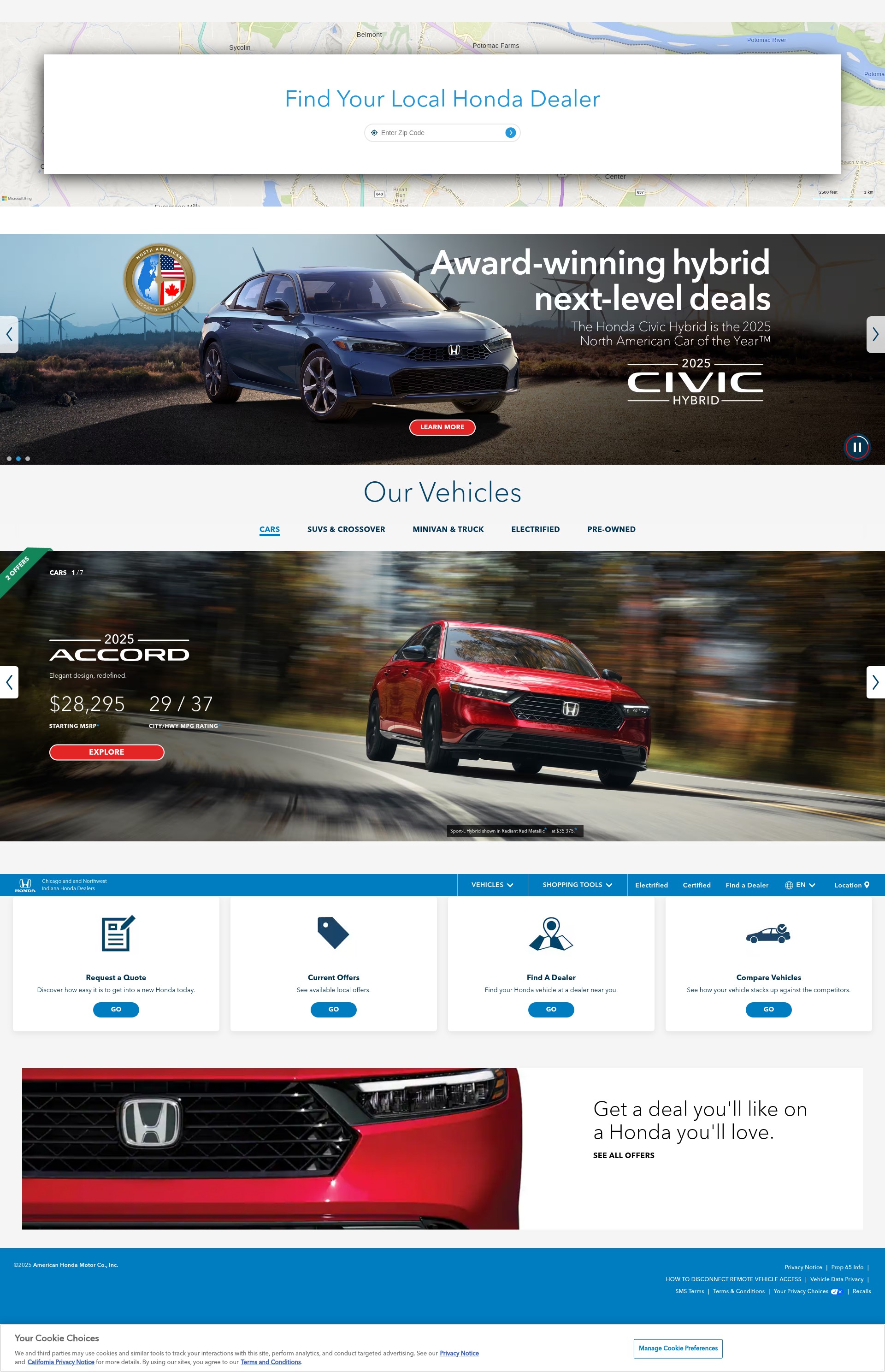 Screenshot of chicagoland.hondadealers.com