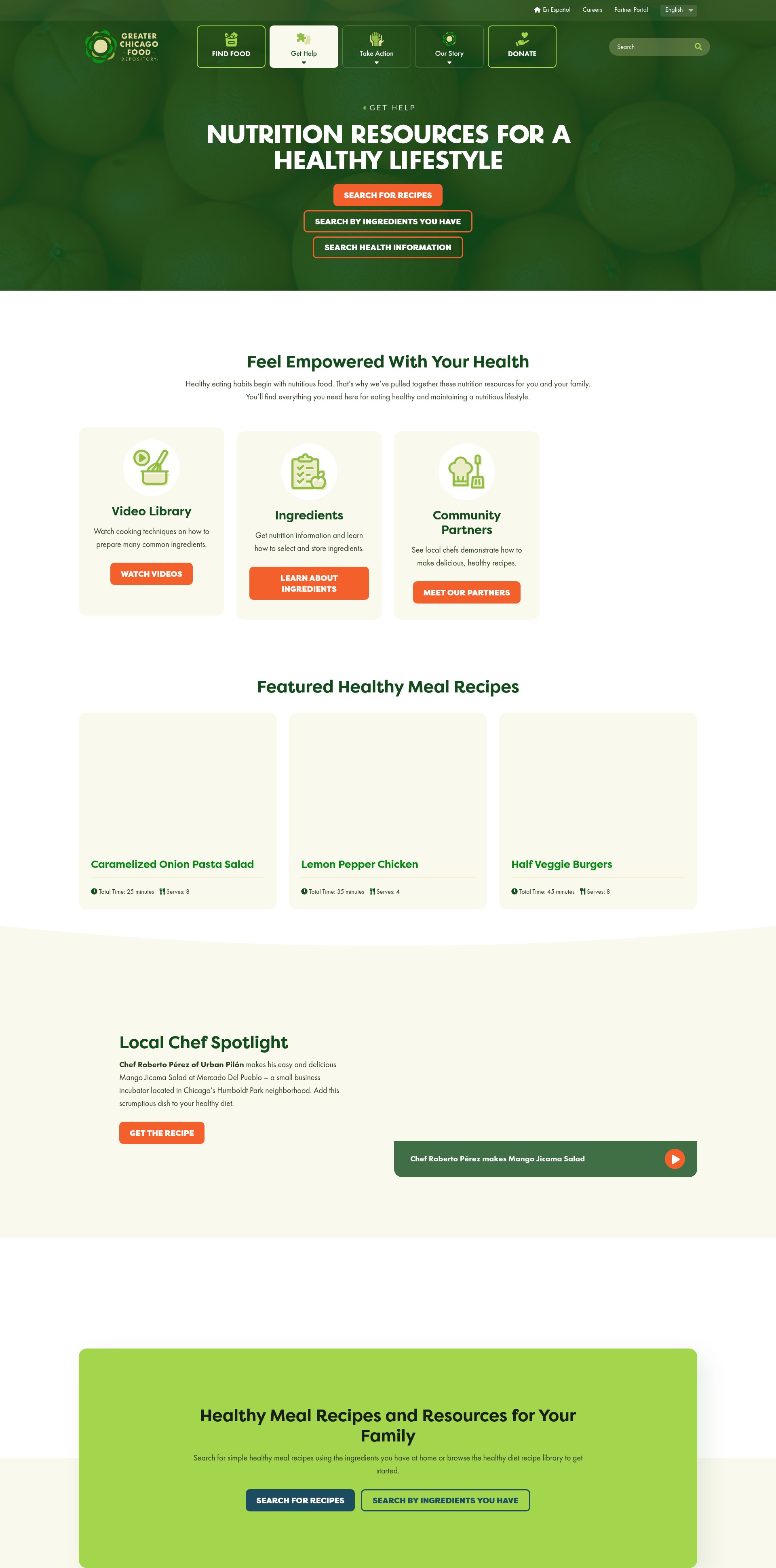 Screenshot of chicagosfoodbank.org