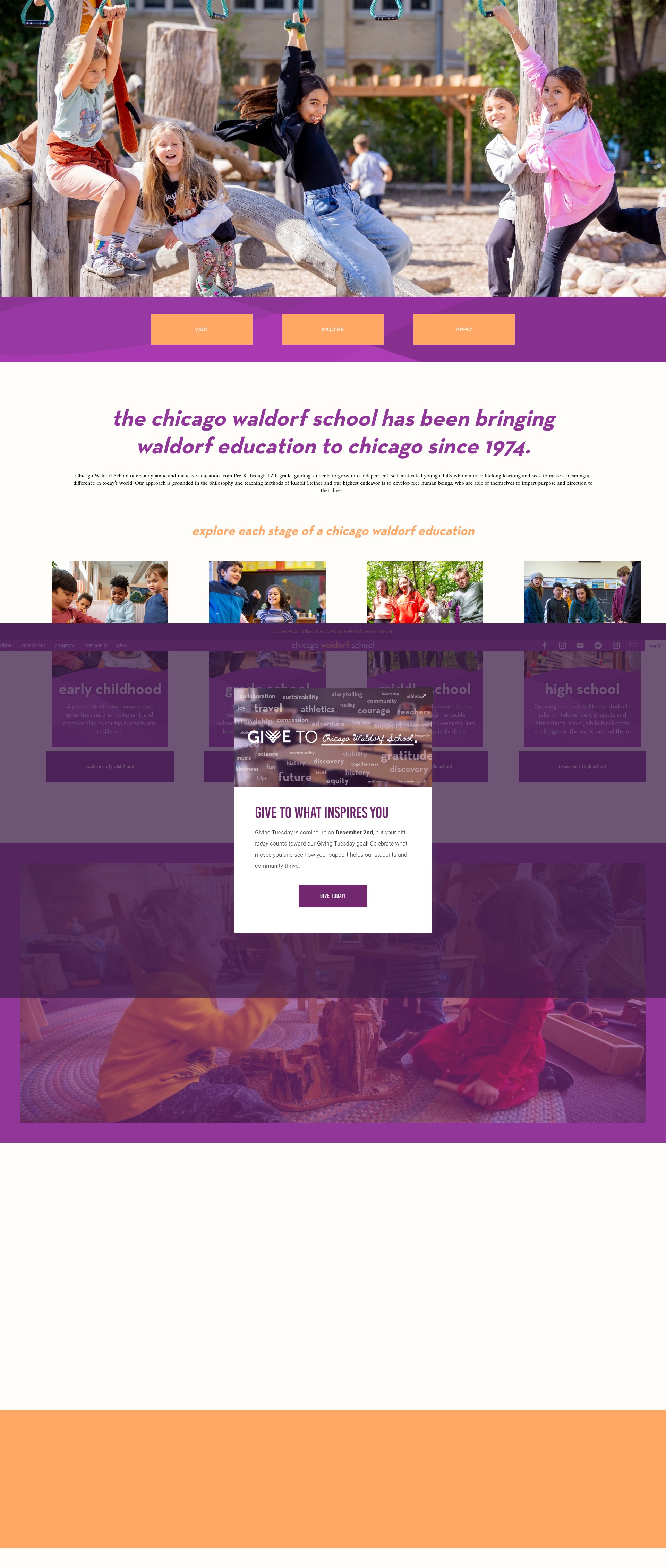 Screenshot of chicagowaldorf.org