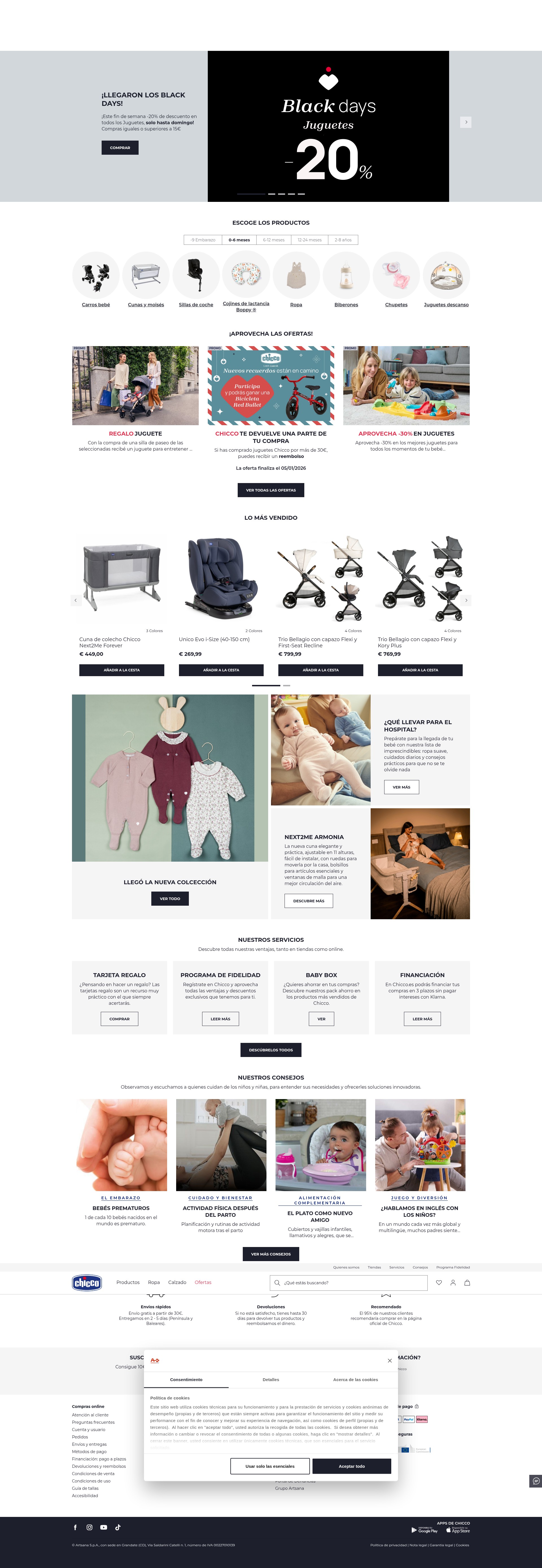 Screenshot of chicco.es