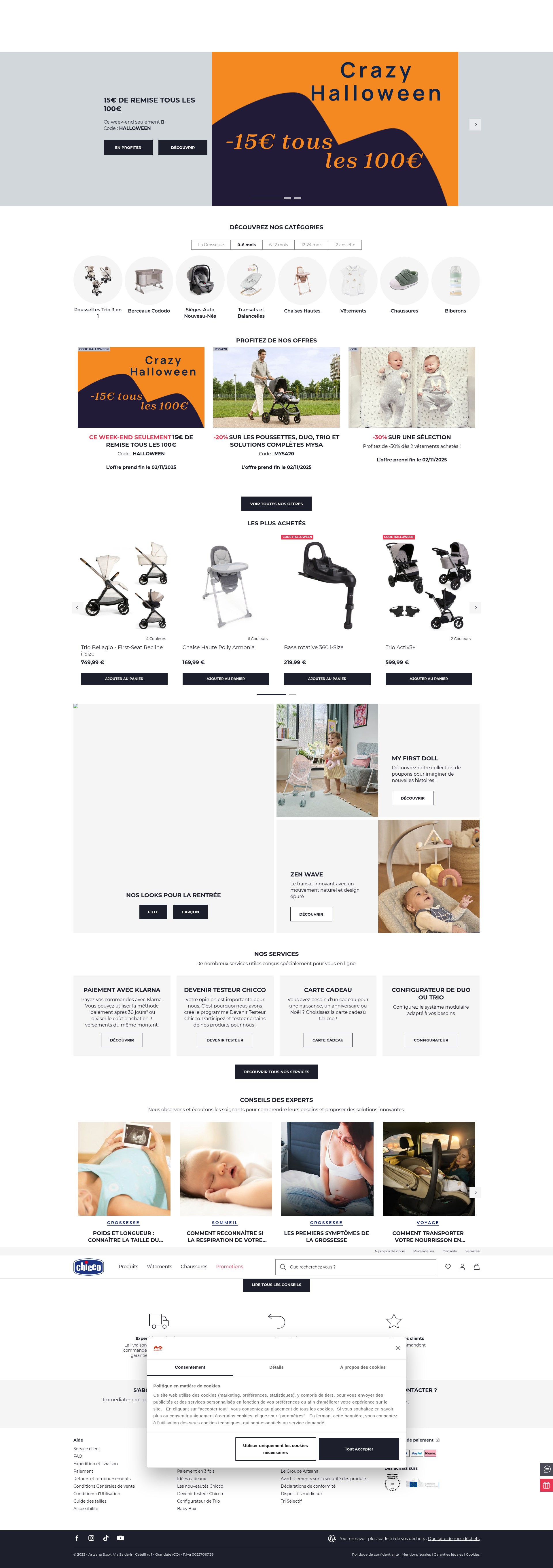 Screenshot of chicco.fr