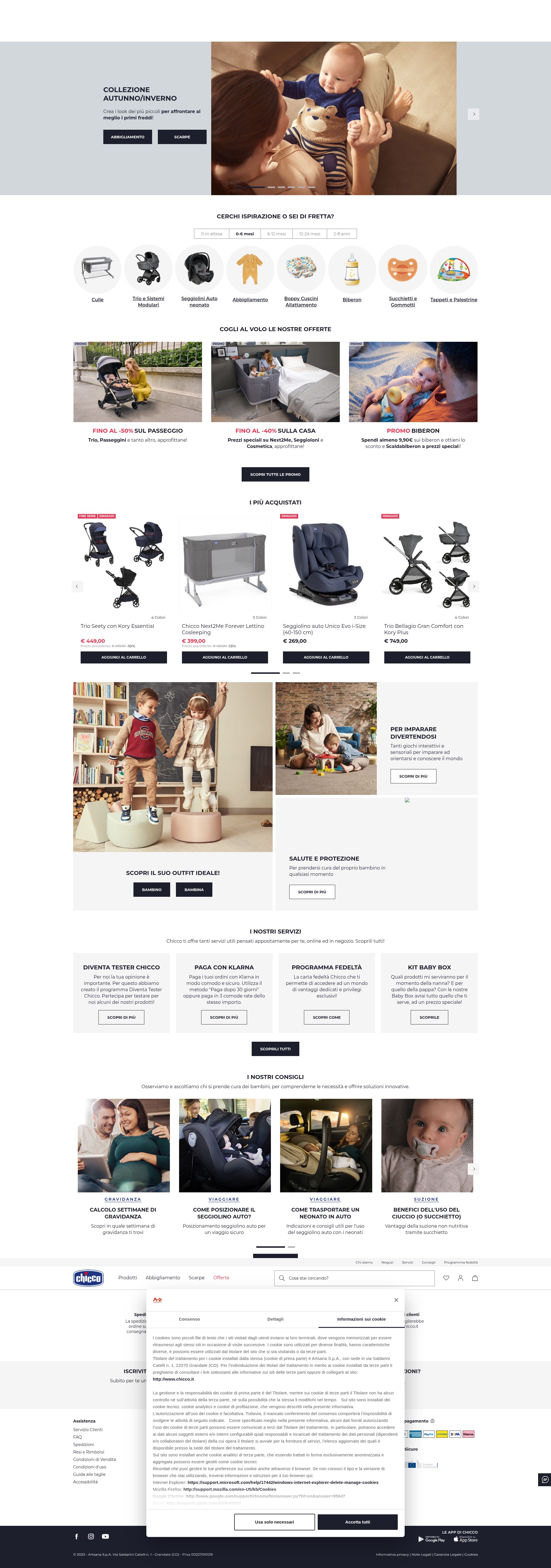 Screenshot of chicco.it