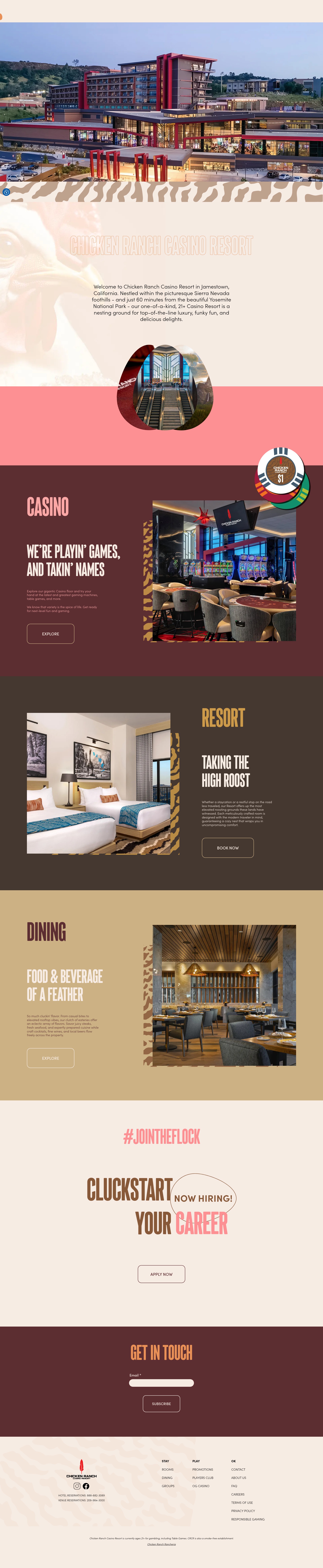 Screenshot of chickenranchcasinoresort.com