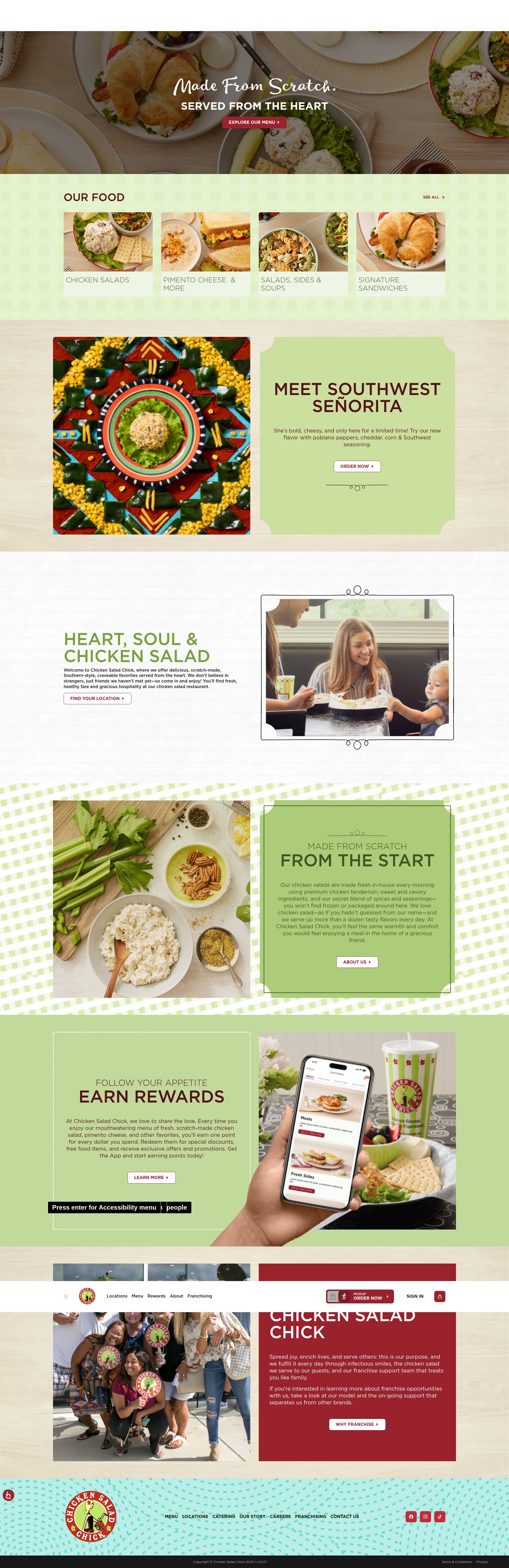 Screenshot of chickensaladchick.com