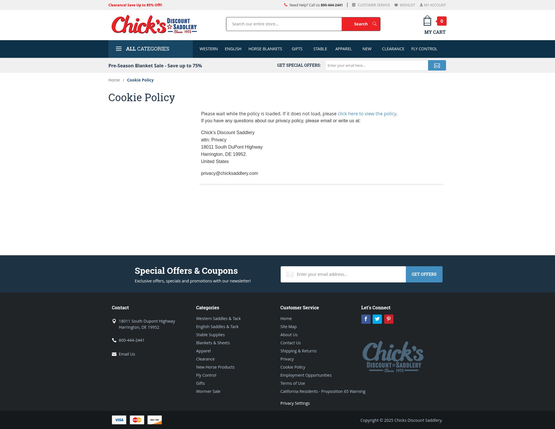 Screenshot of chicksaddlery.com