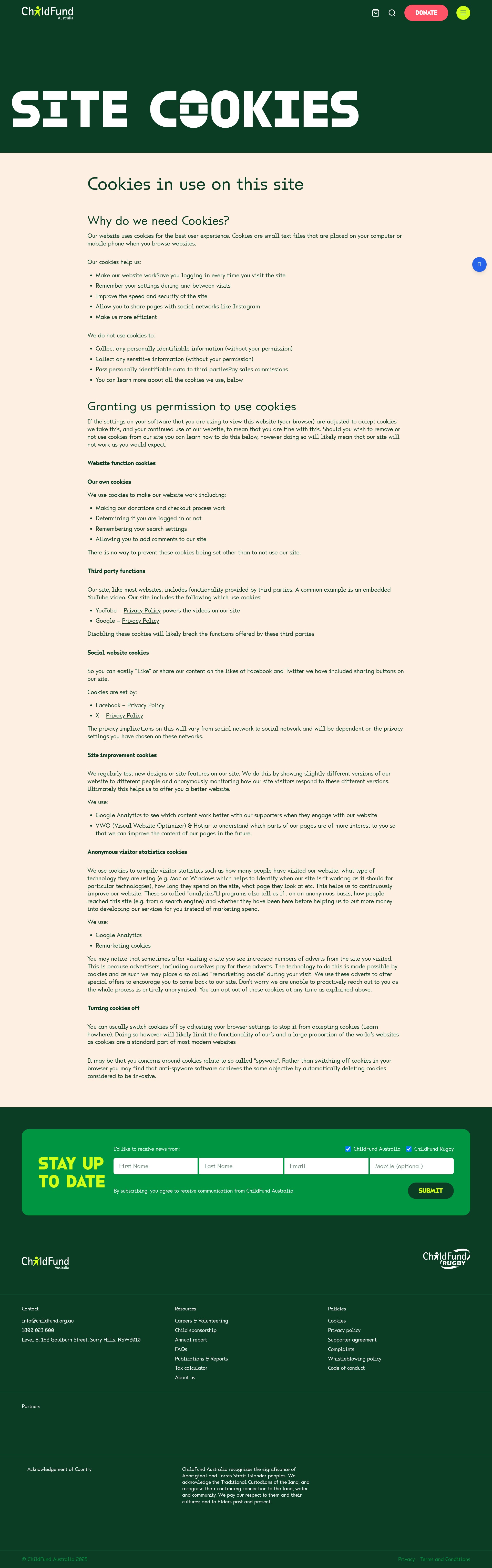 Screenshot of childfund.org.au