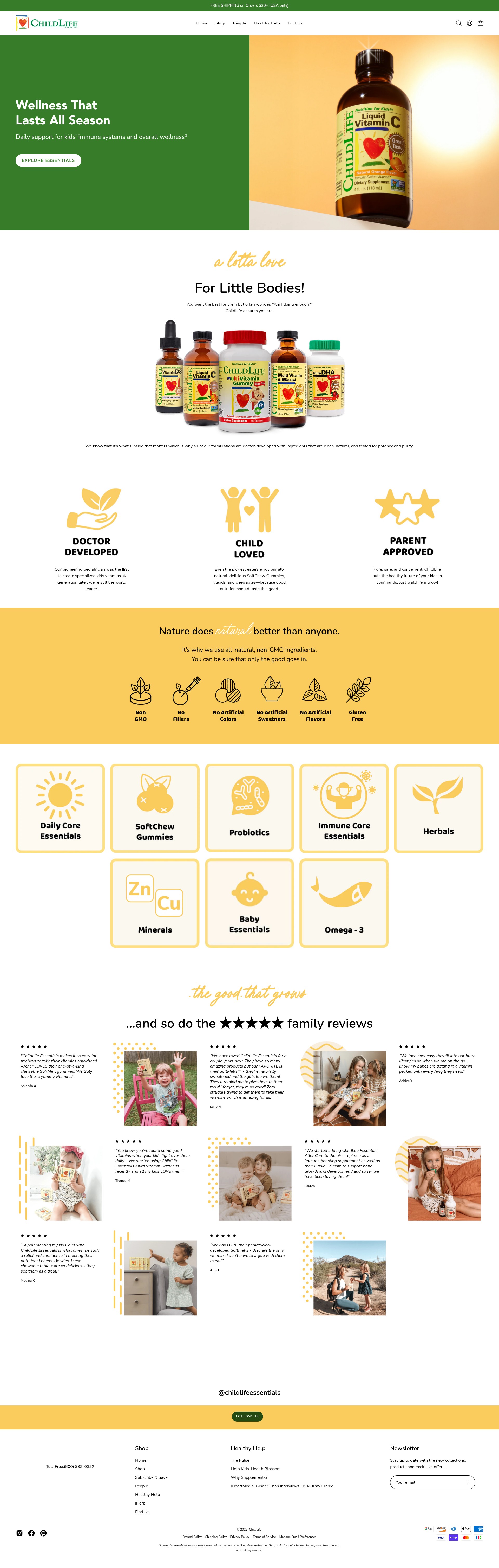 Screenshot of childlifenutrition.com
