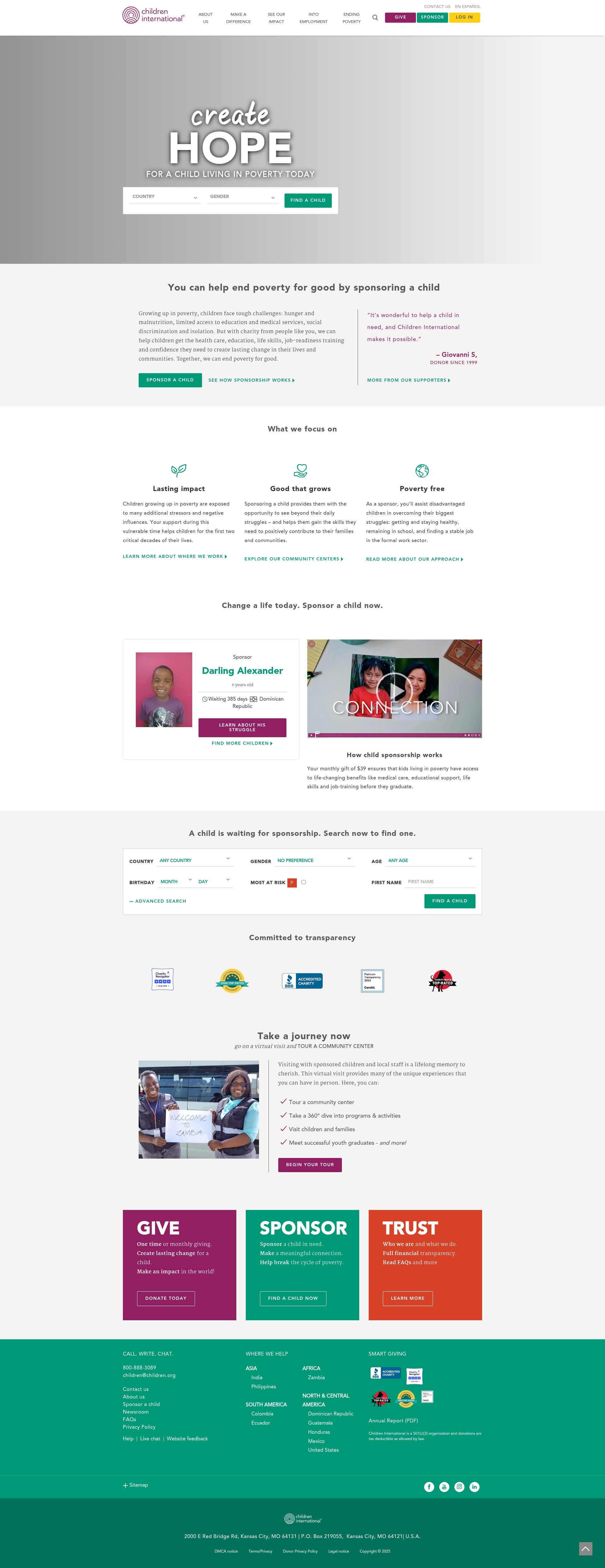 Screenshot of children.org