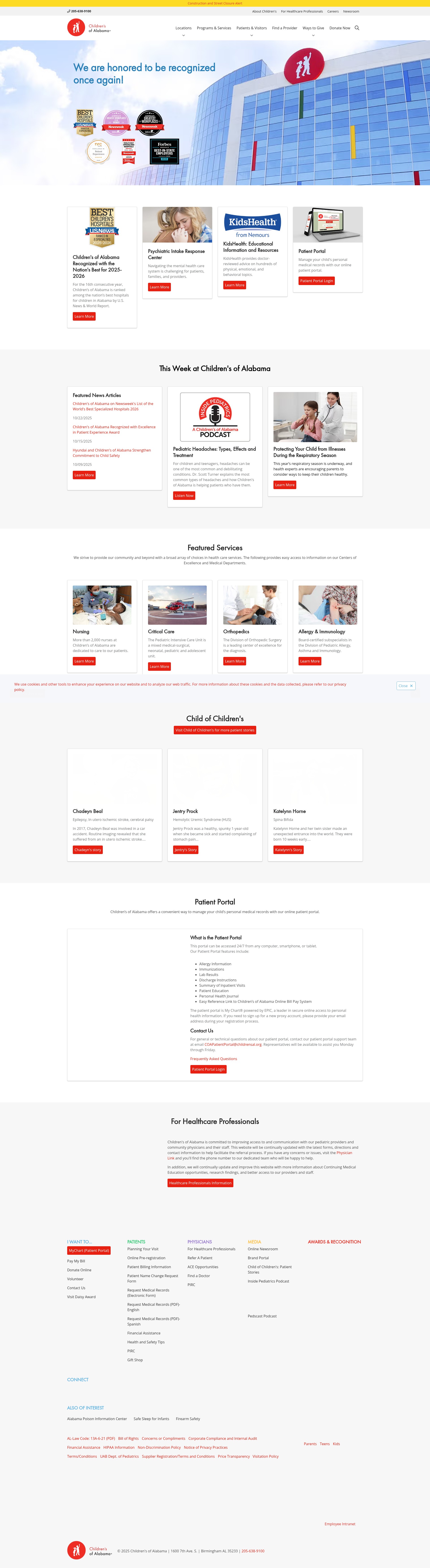 Screenshot of childrensal.org