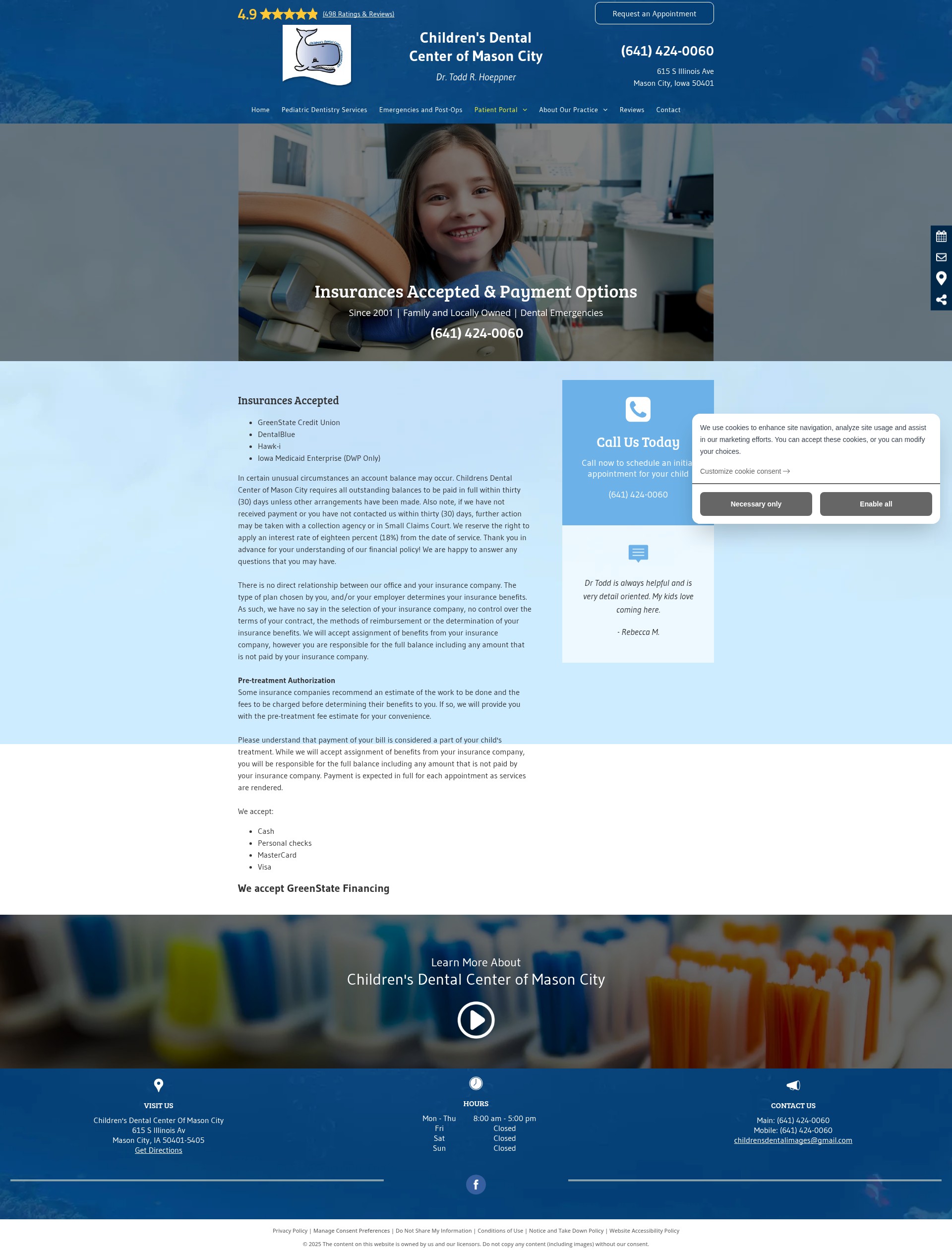 Screenshot of childrensdentalmc.com