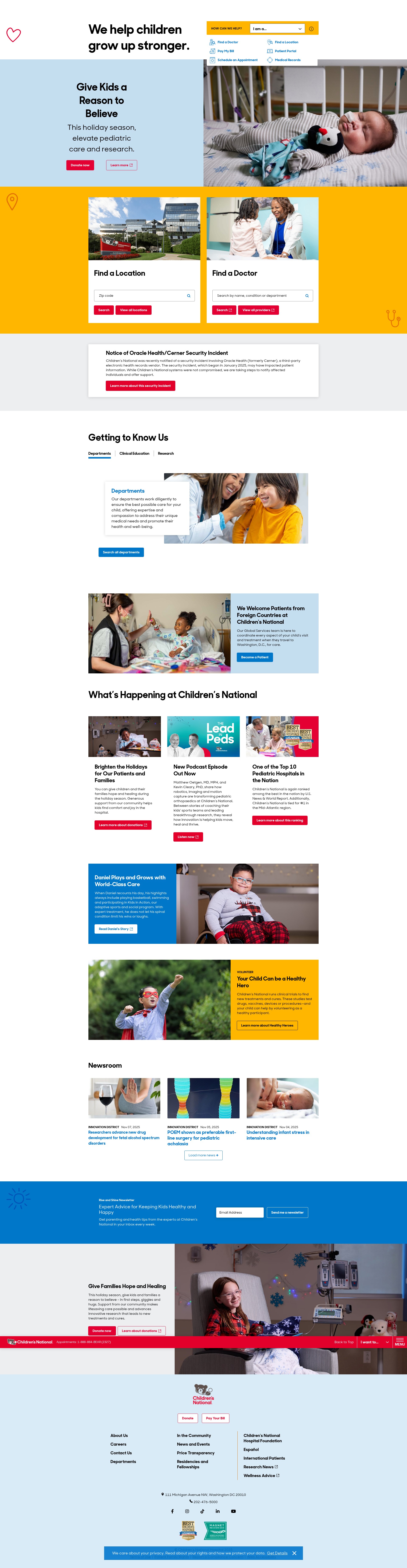 Screenshot of childrensnational.org