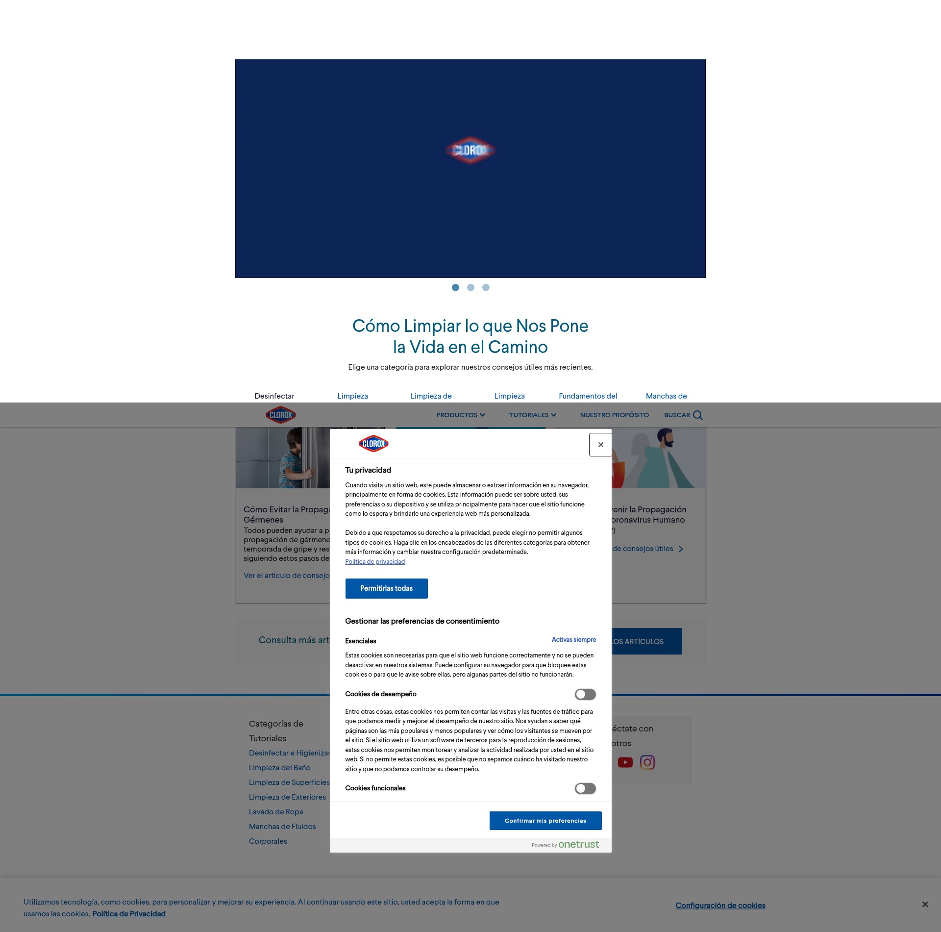 Screenshot of chile.clorox.com
