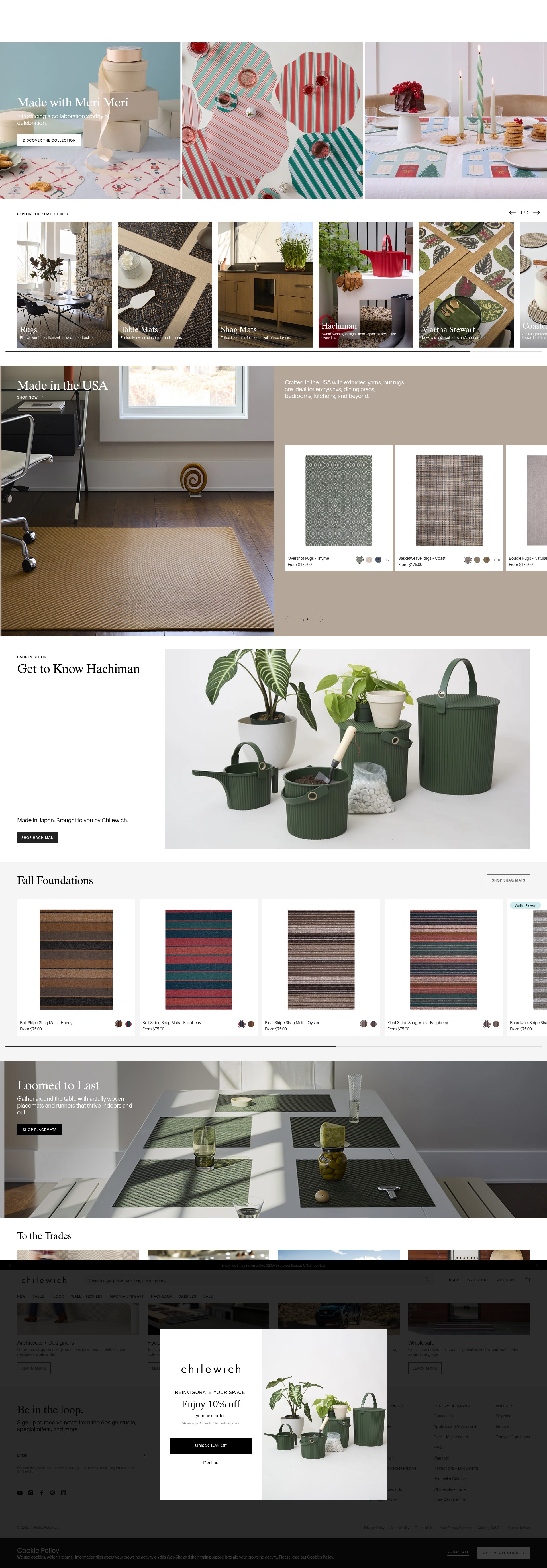 Screenshot of chilewich.com