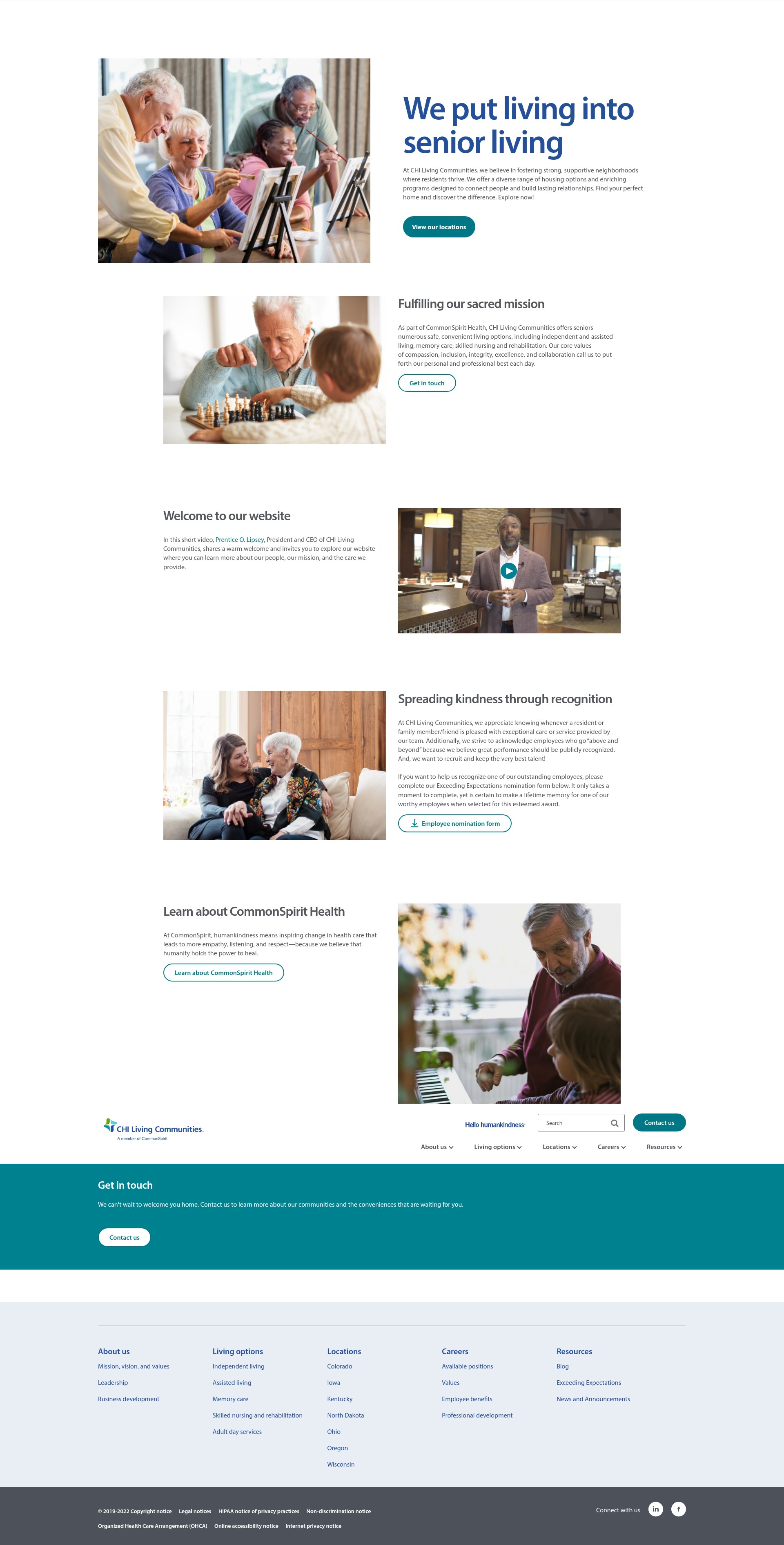 Screenshot of chilivingcommunities.org