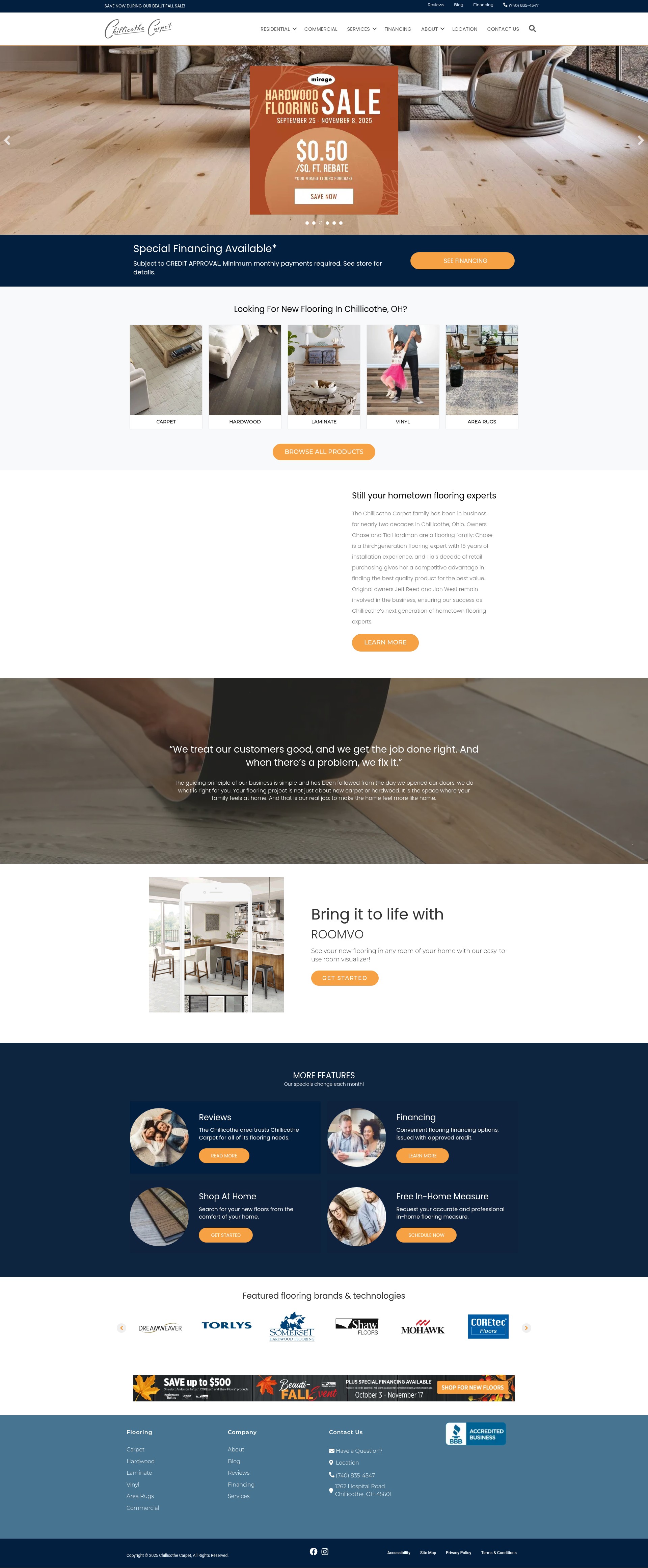 Screenshot of chillicothecarpet.com
