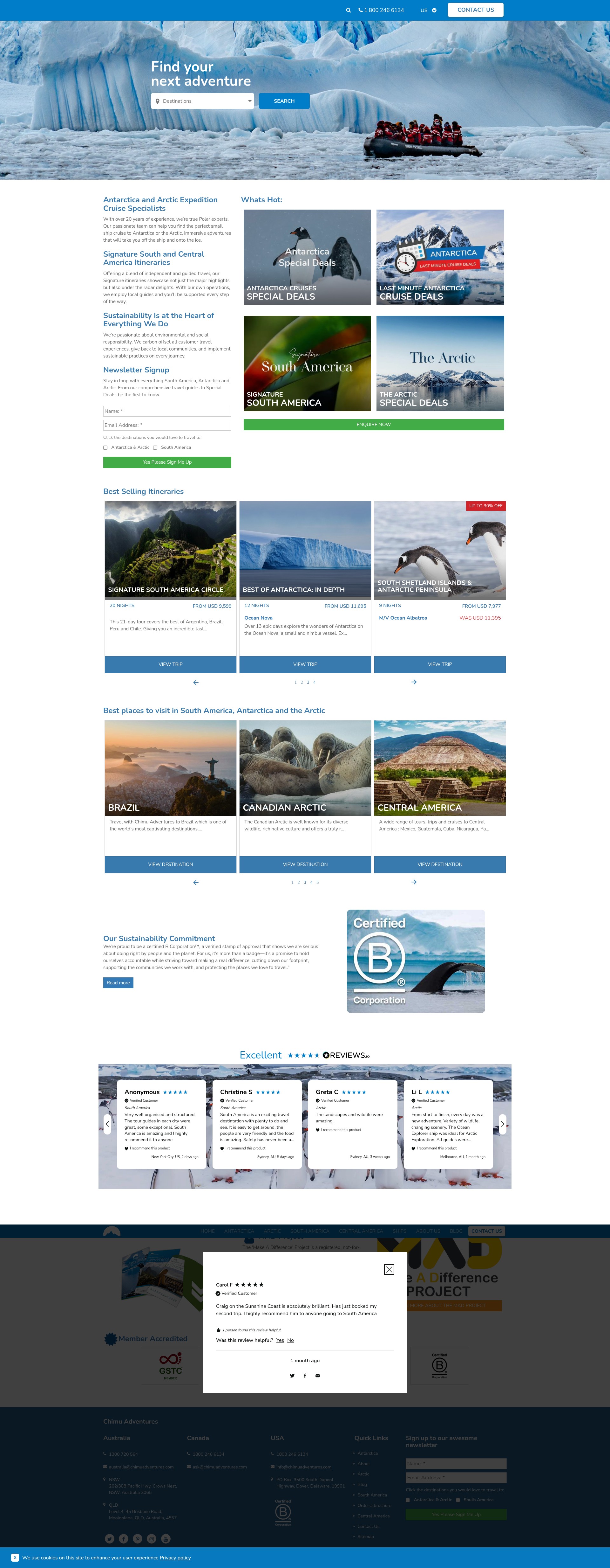 Screenshot of chimuadventures.com