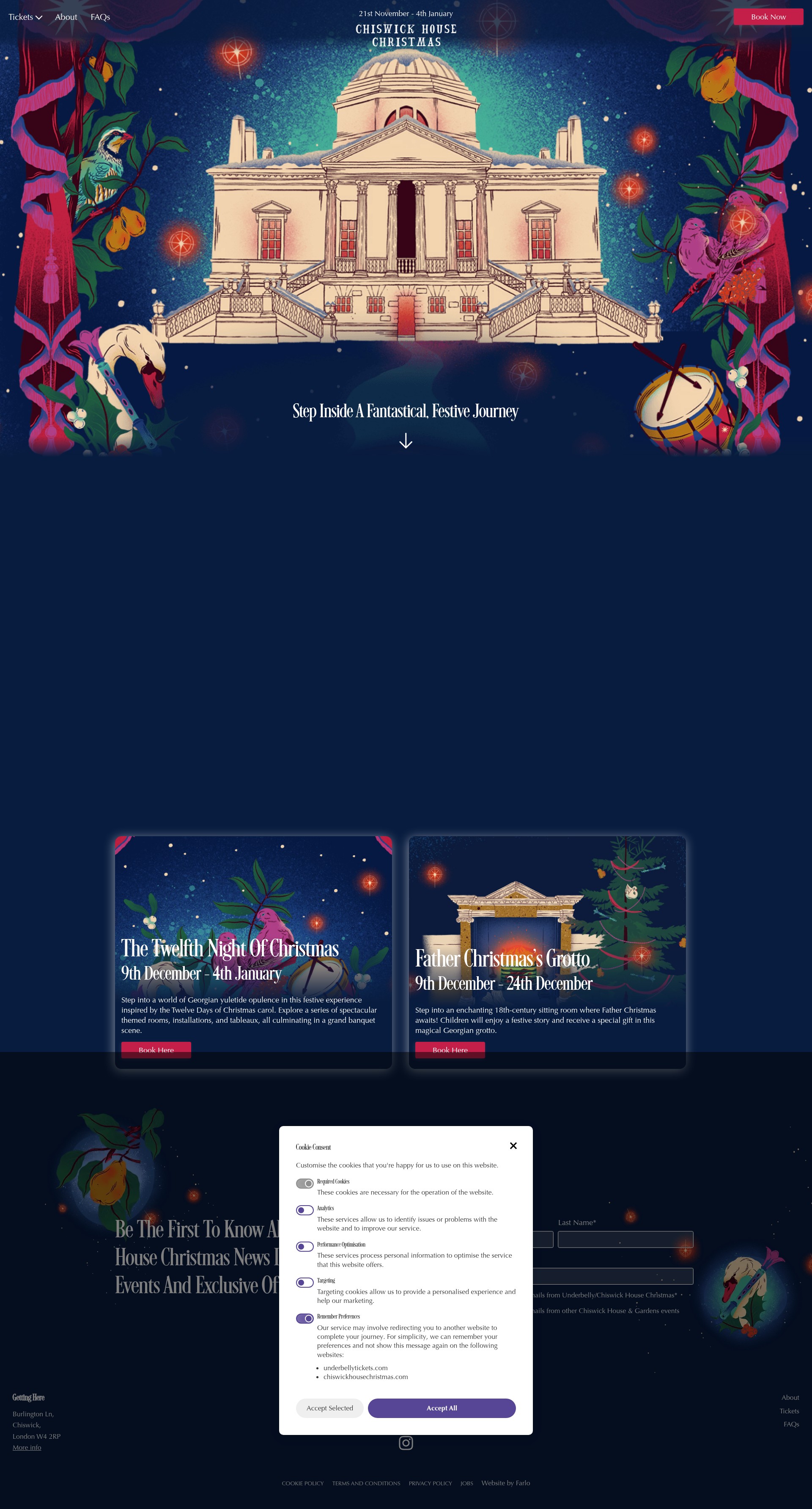 Screenshot of chiswickhousechristmas.com