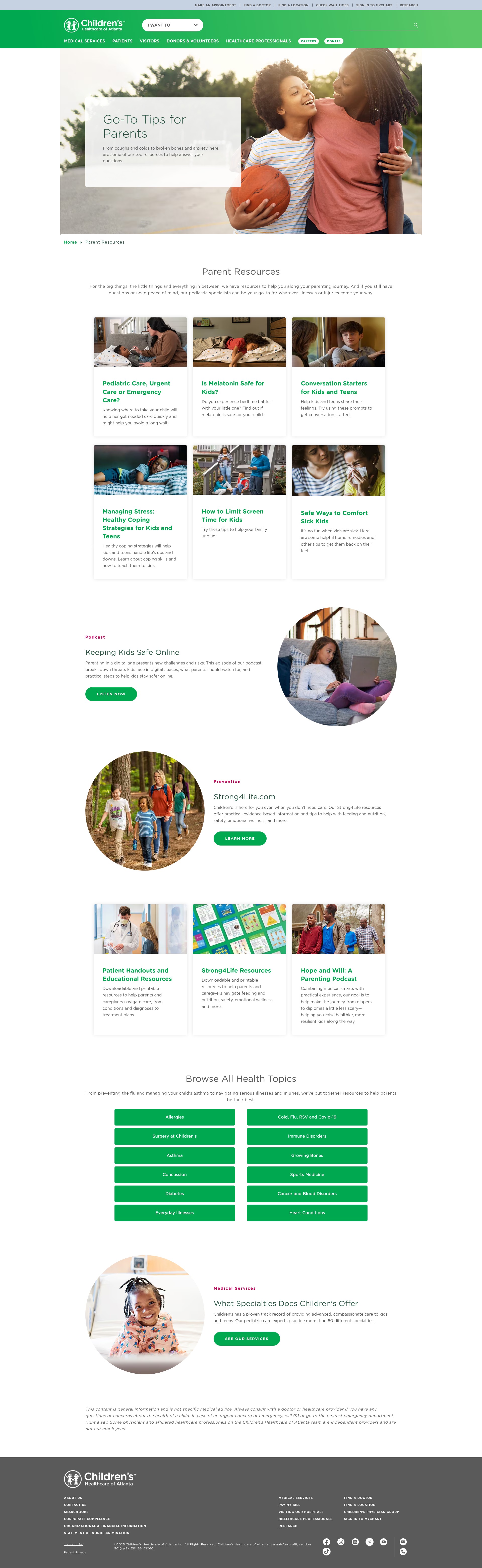 Screenshot of choa.org