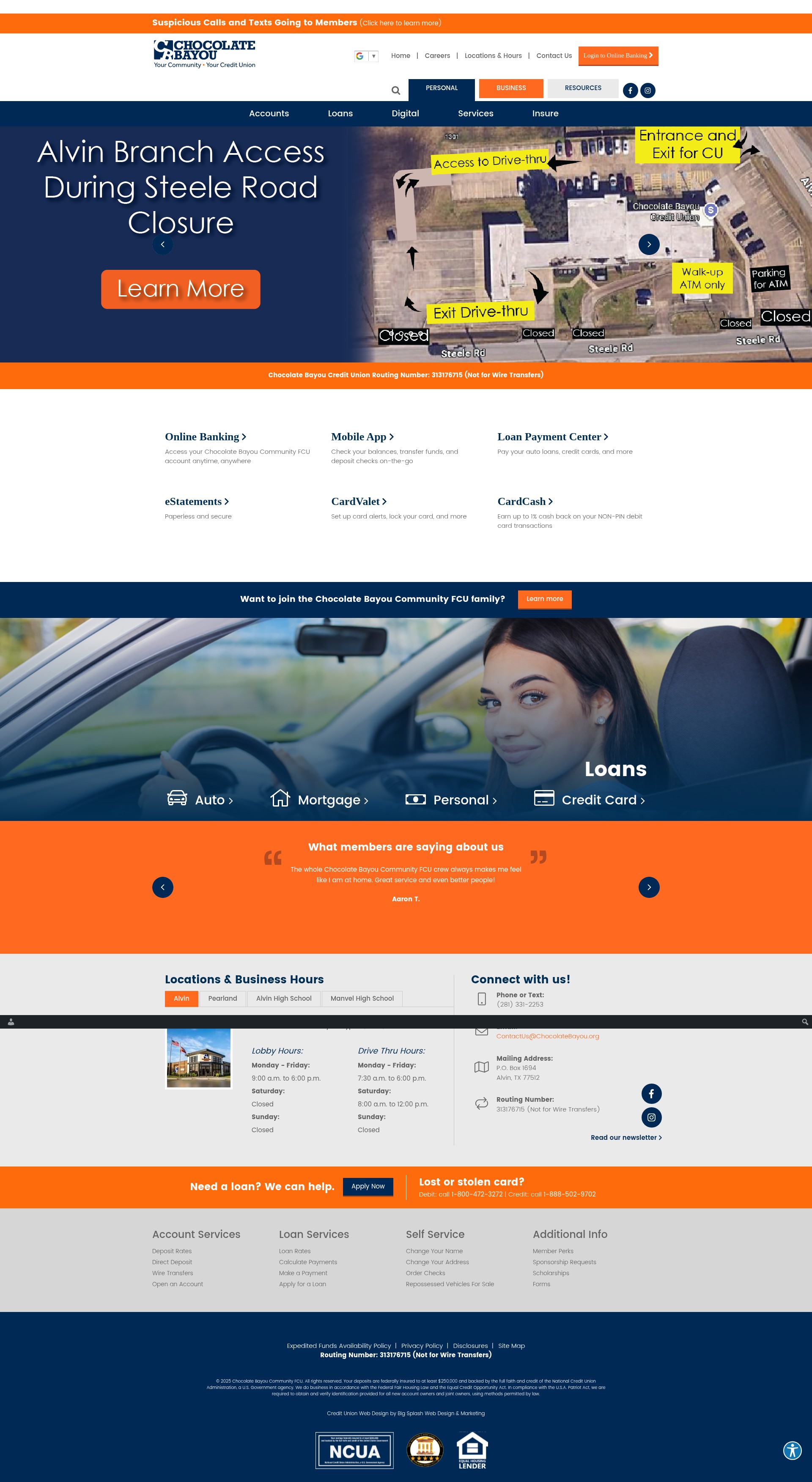 Screenshot of chocolatebayou.org