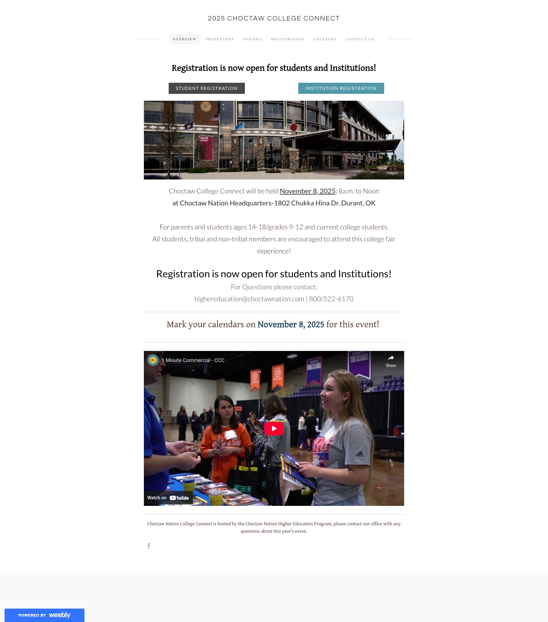 Screenshot of choctawcollegeconnect.com