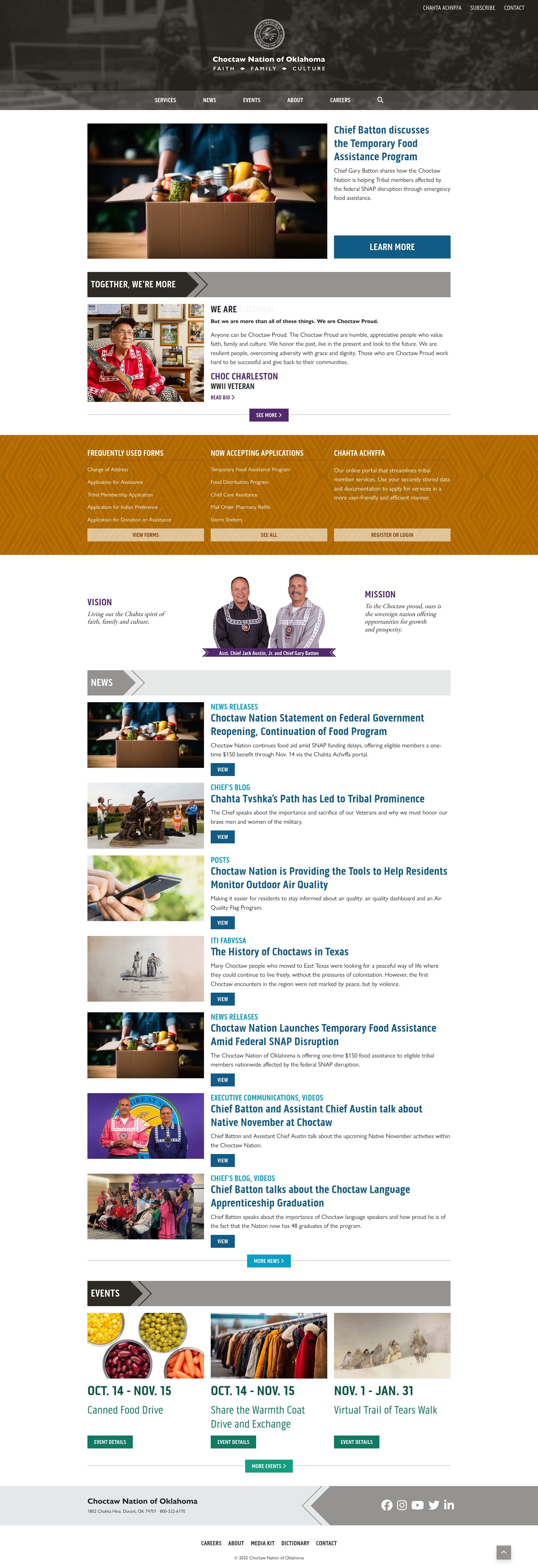 Screenshot of choctawnation.com