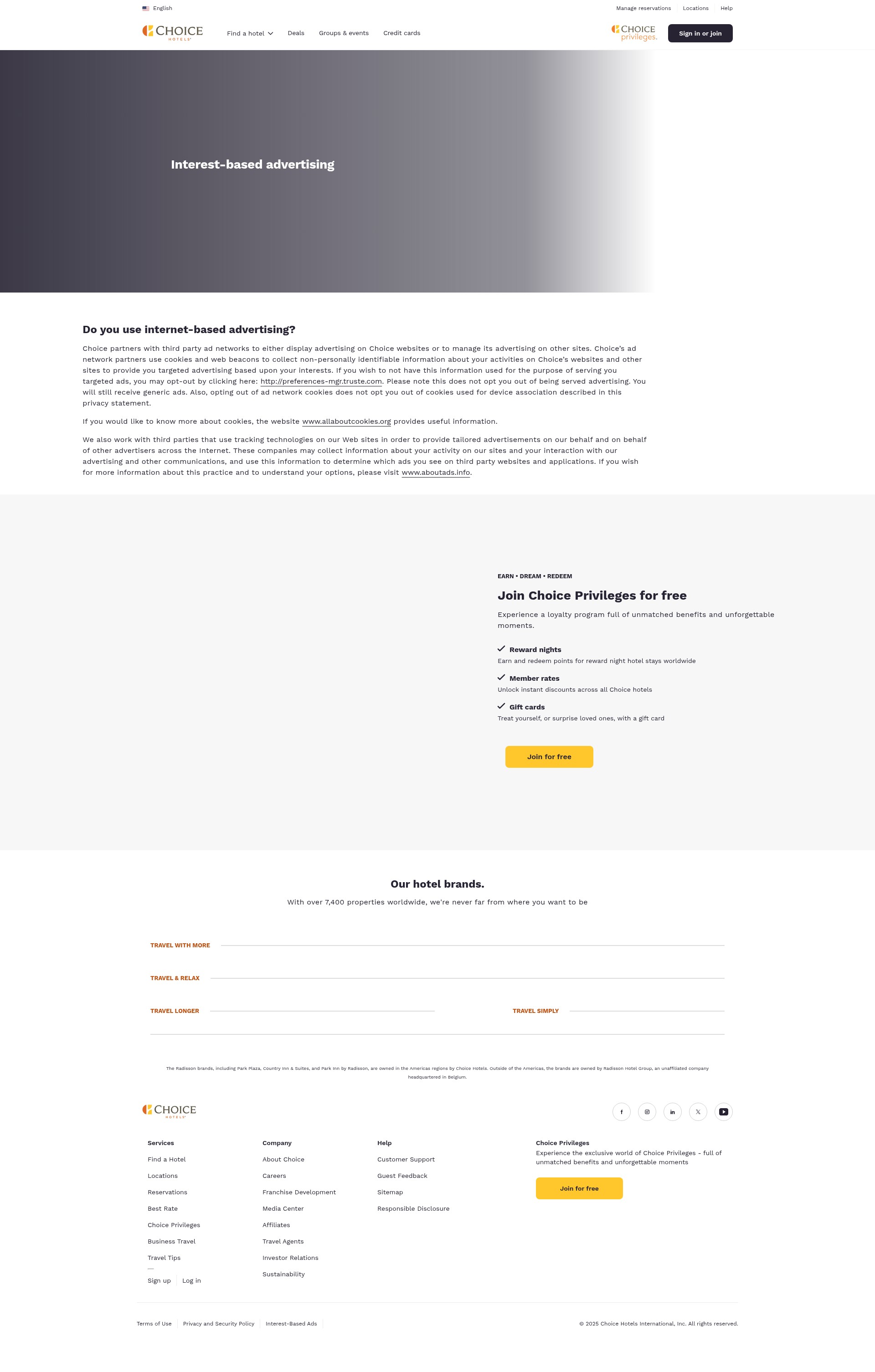 Screenshot of choicehotelsdevelopment.com