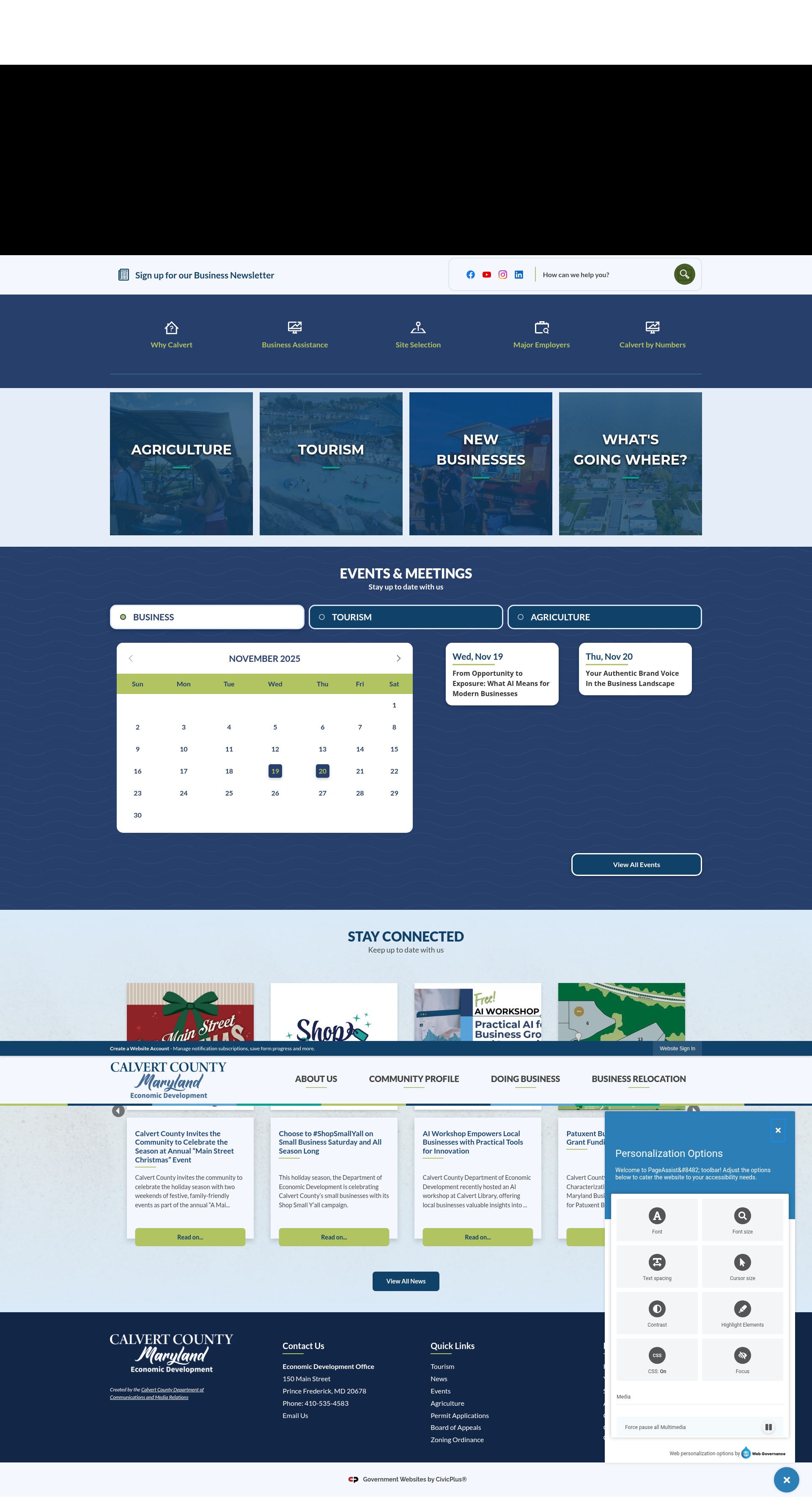 Screenshot of choosecalvert.com