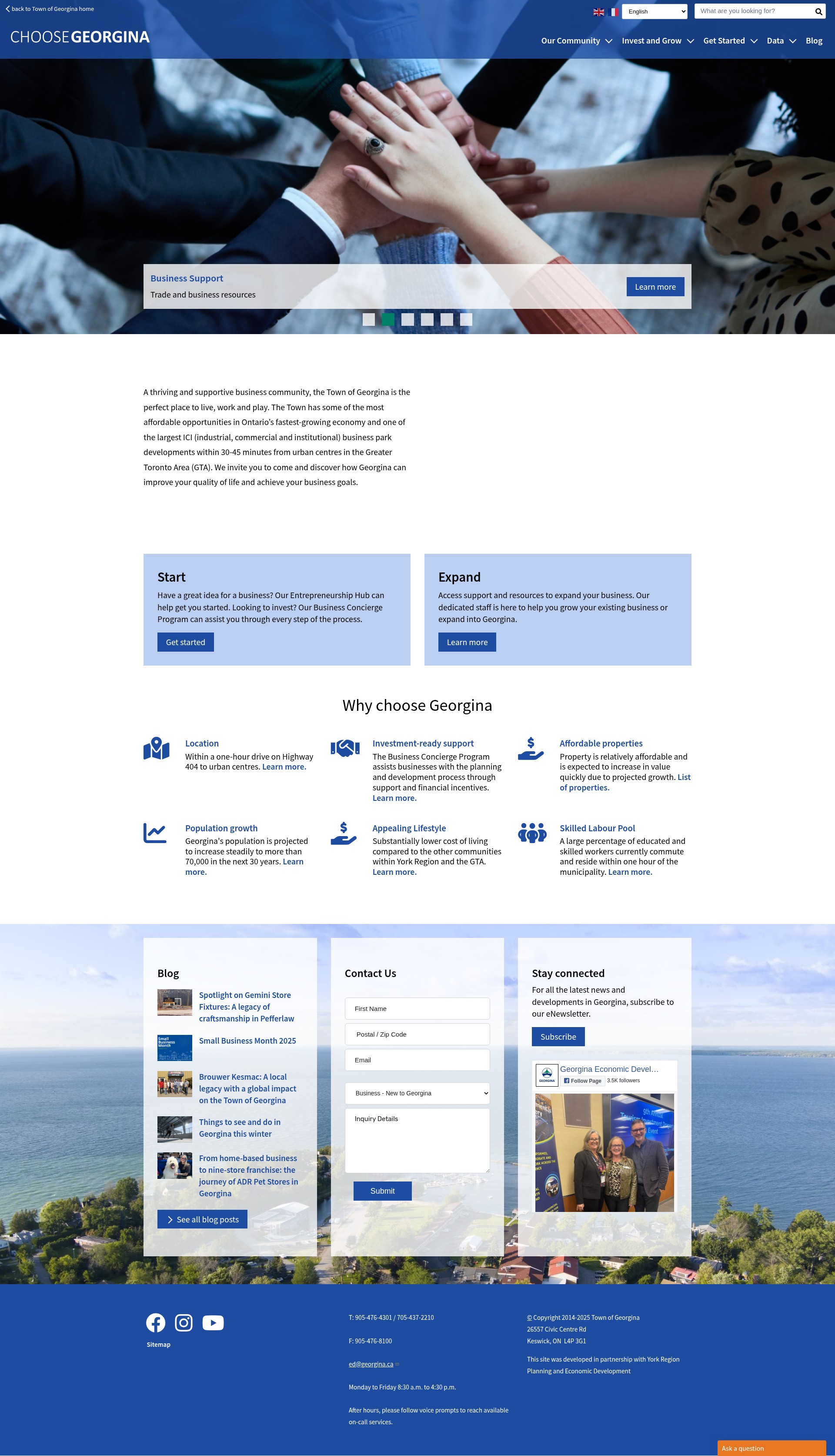 Screenshot of choosegeorgina.ca