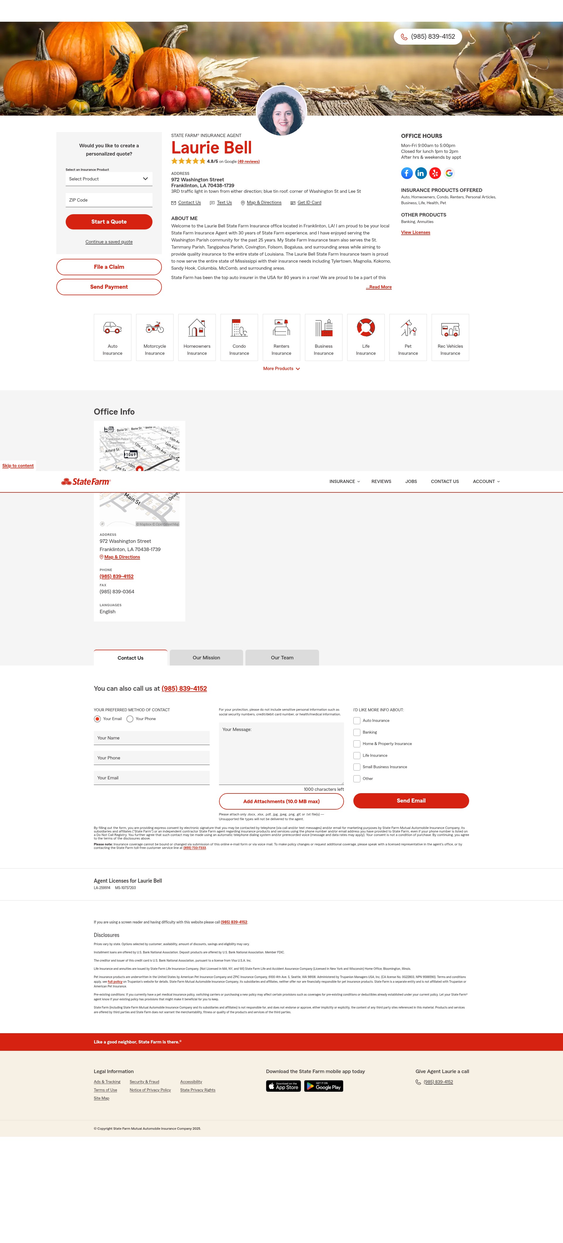 Screenshot of chooselauriebell.com
