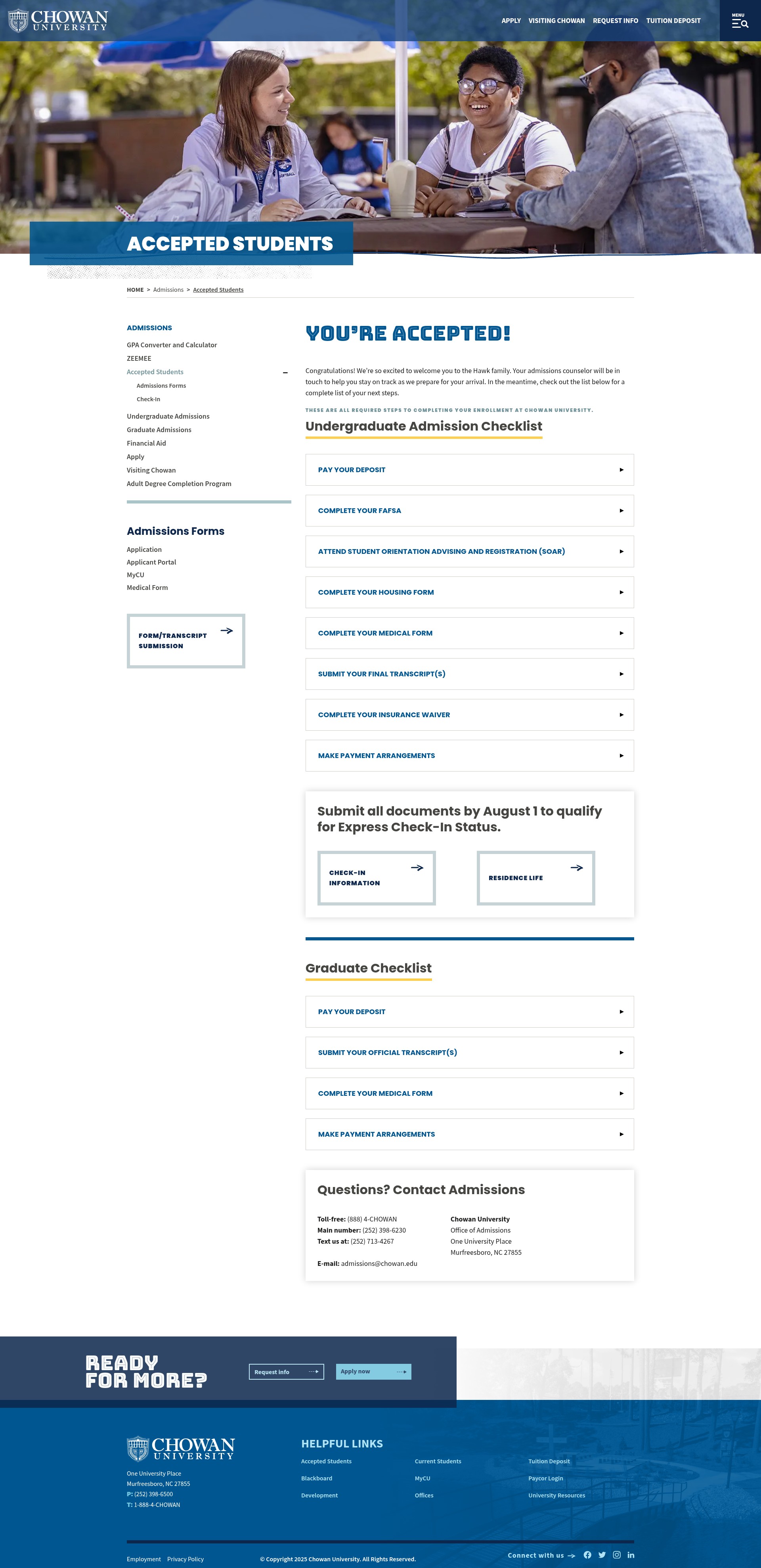 Screenshot of chowan.edu