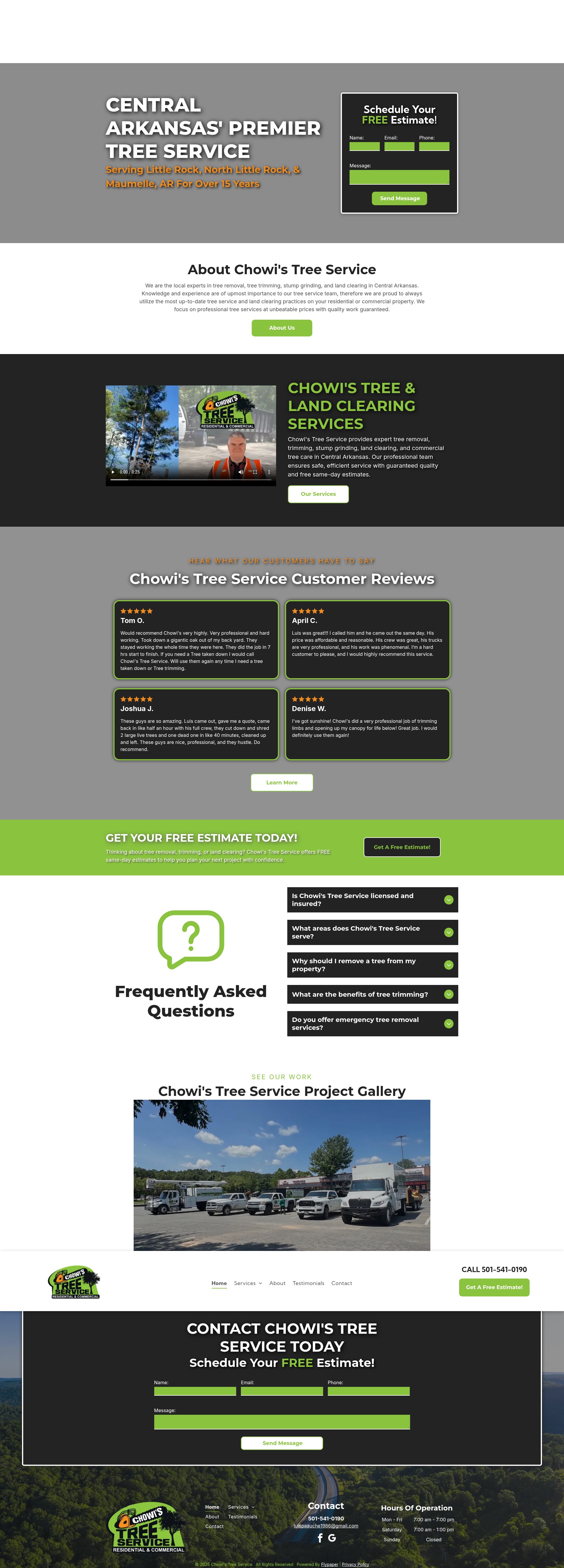 Screenshot of chowistreeservice.com