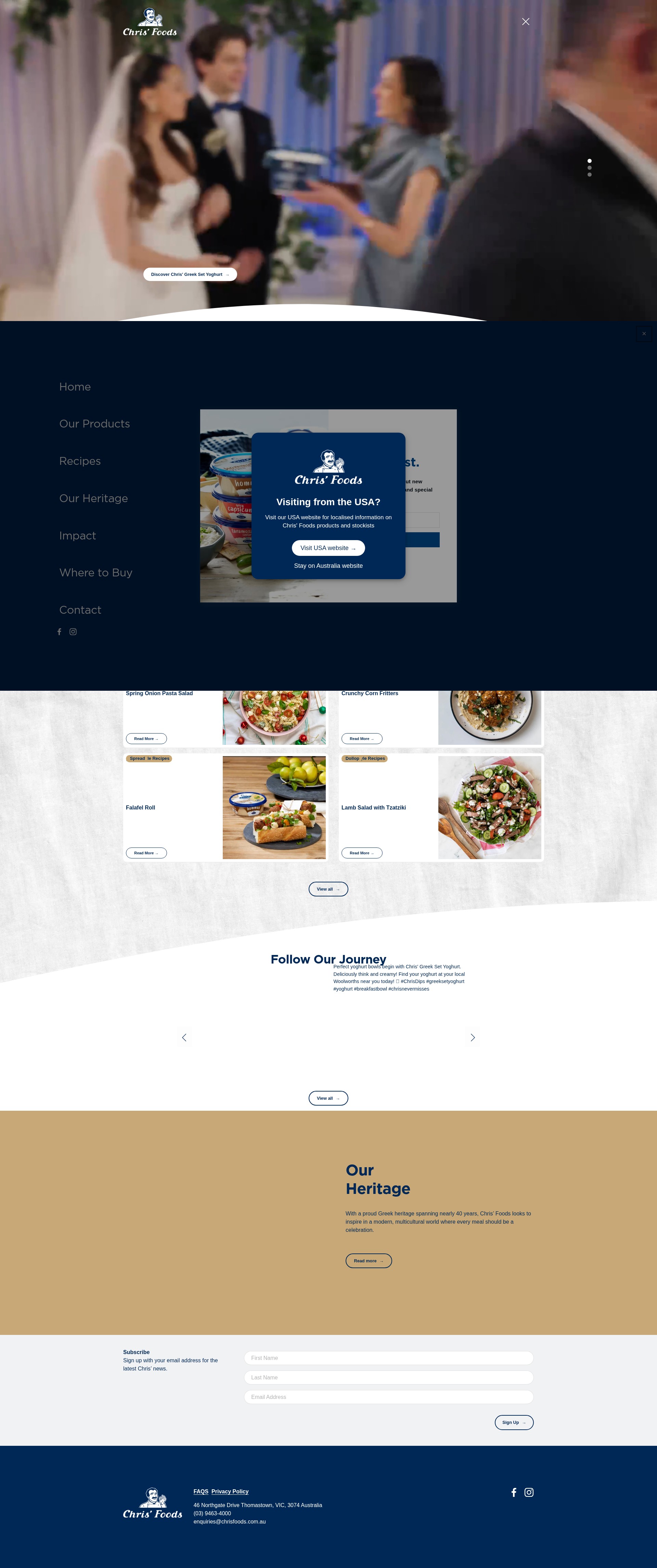 Screenshot of chrisfoods.com.au