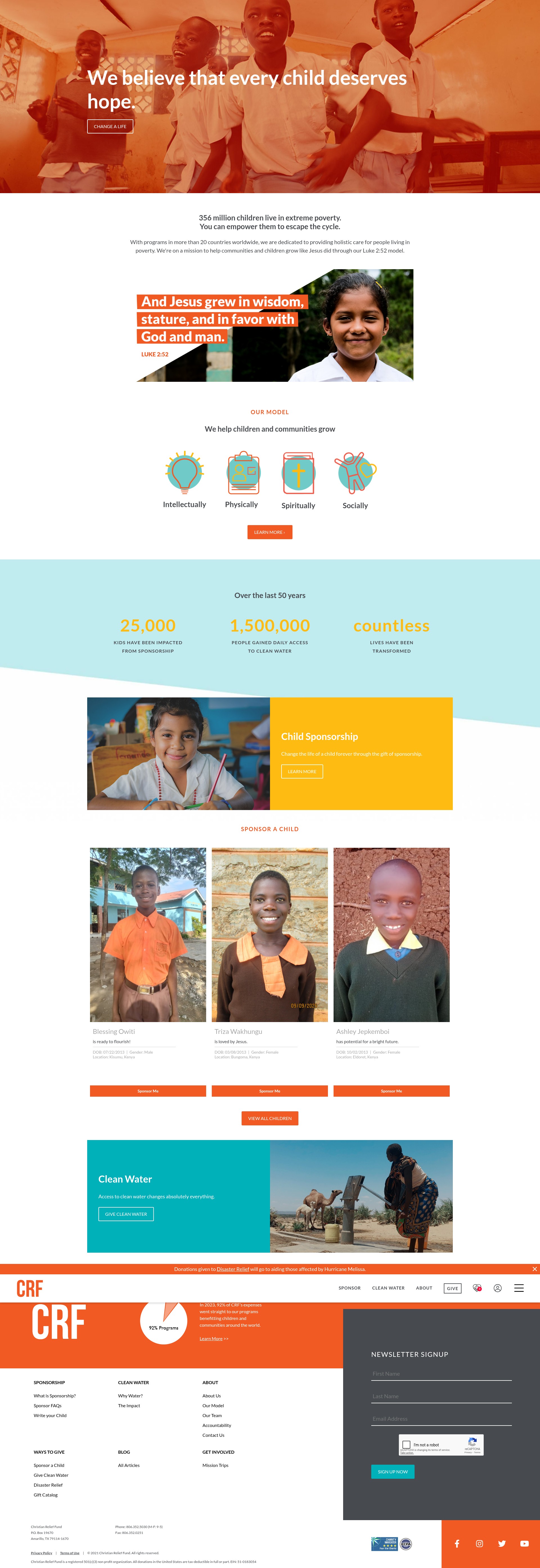 Screenshot of christianrelieffund.org