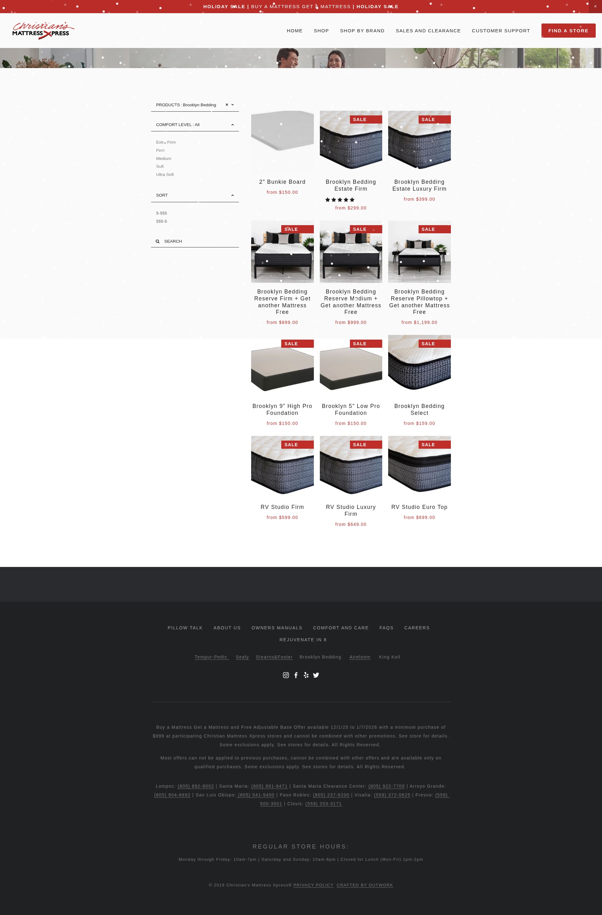 Screenshot of christiansmattress.com