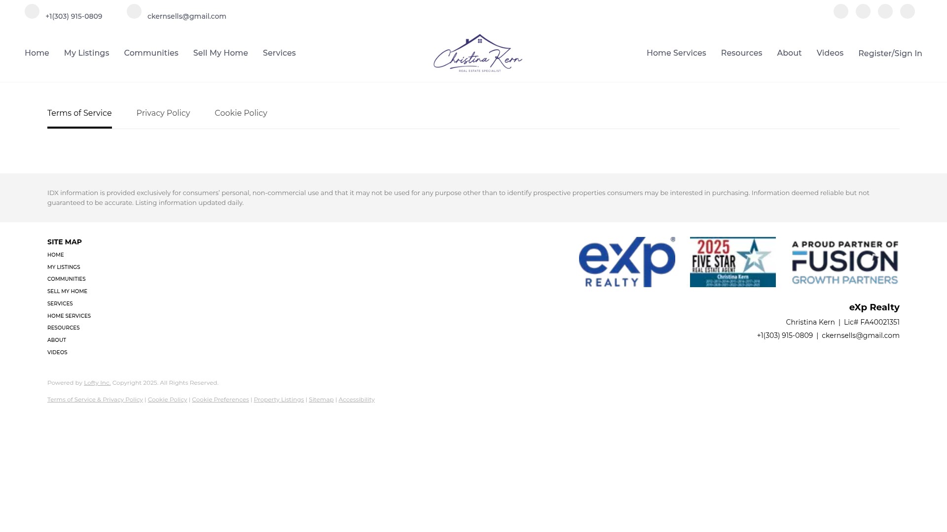 Screenshot of christinakern.com