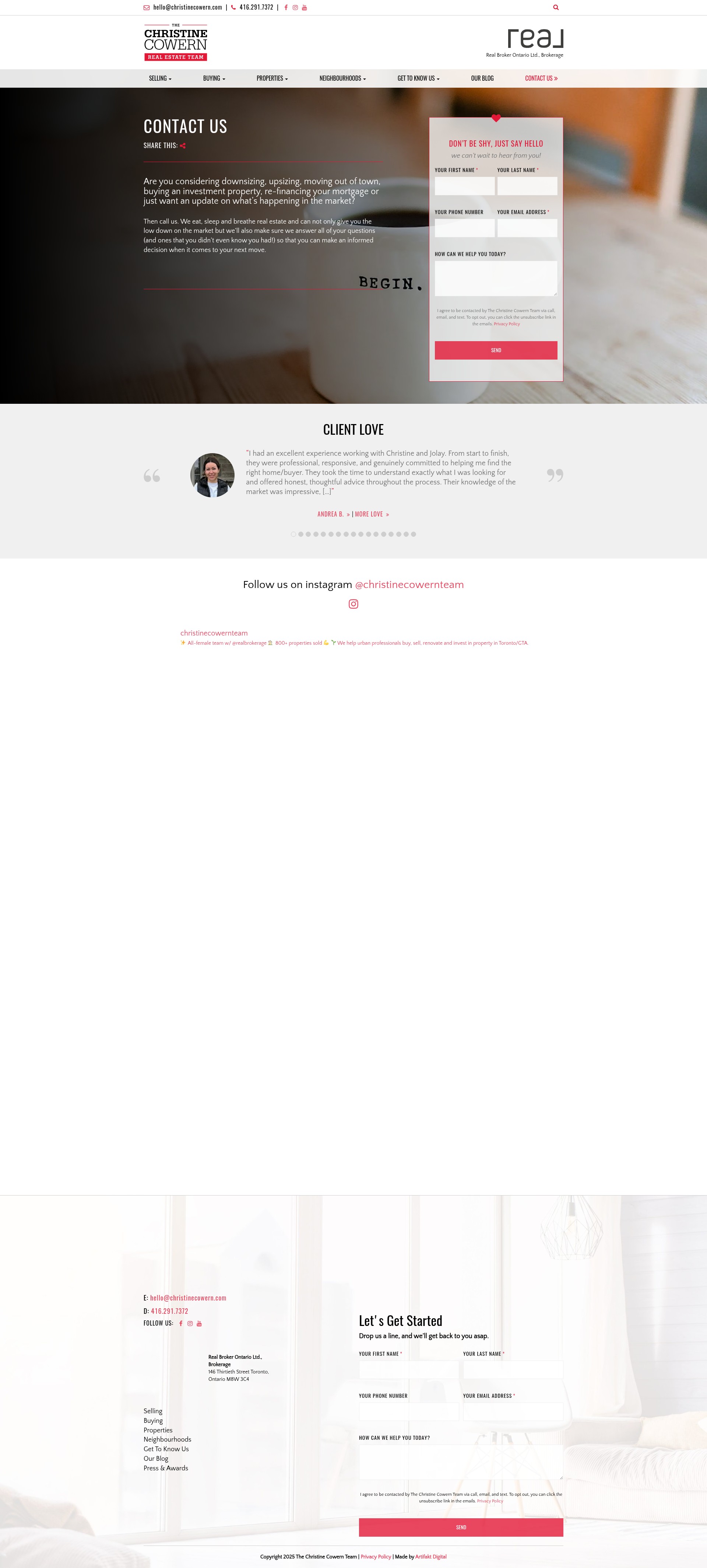 Screenshot of christinecowernteam.com