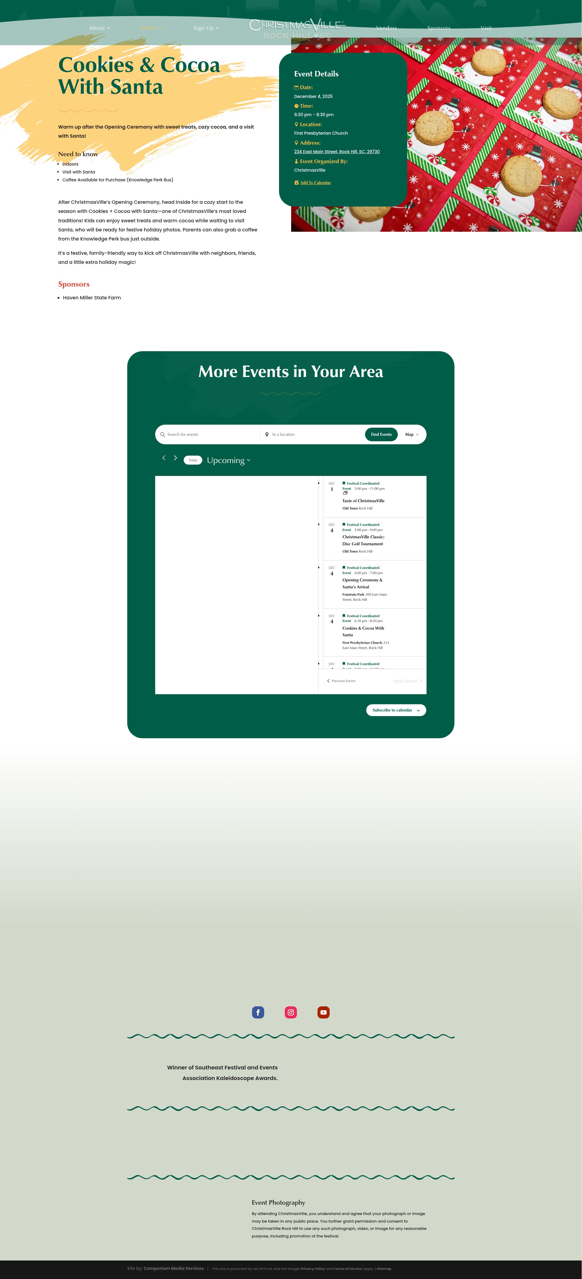 Screenshot of christmasvillerockhill.com