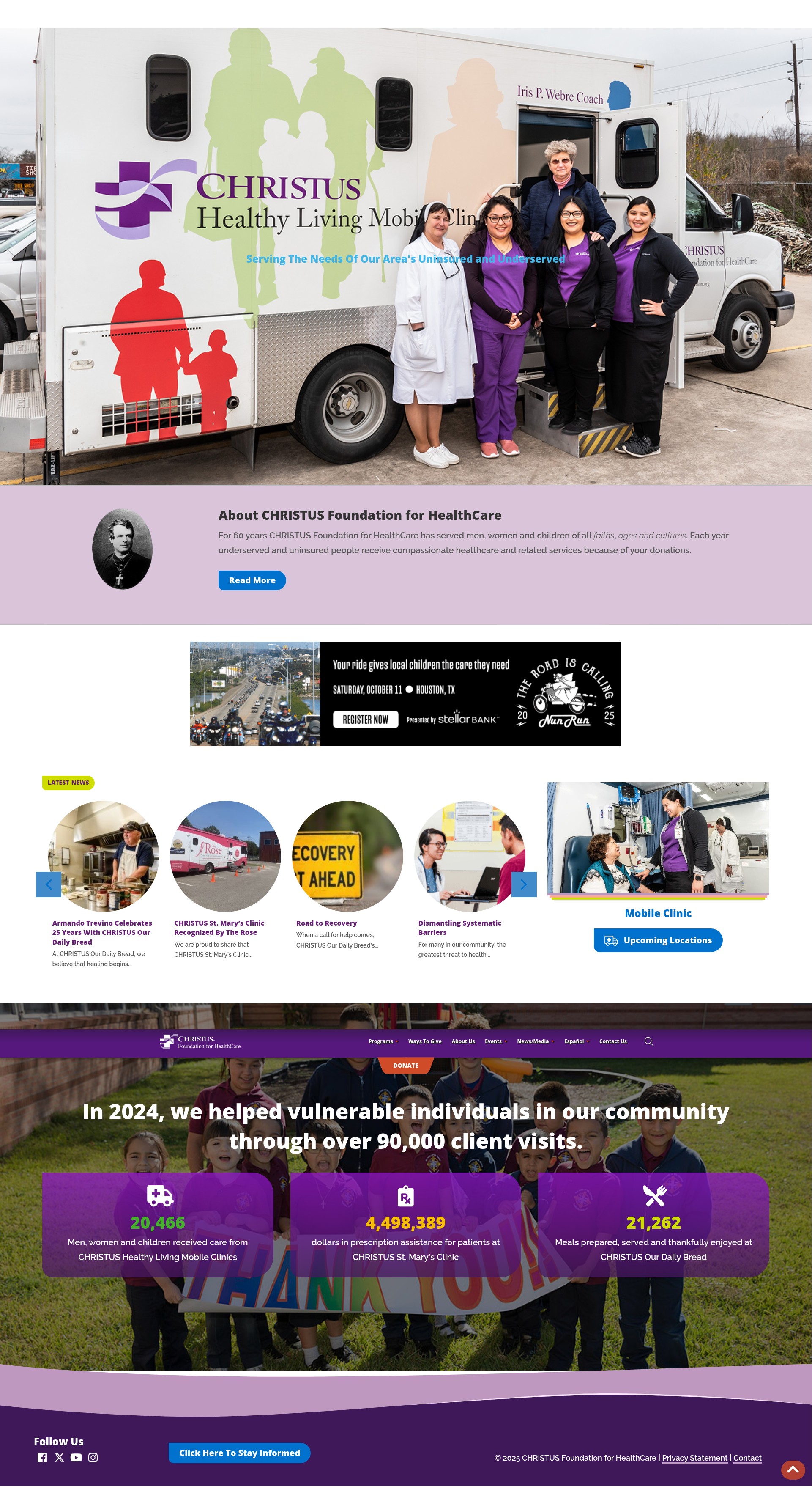 Screenshot of christusfoundation.org