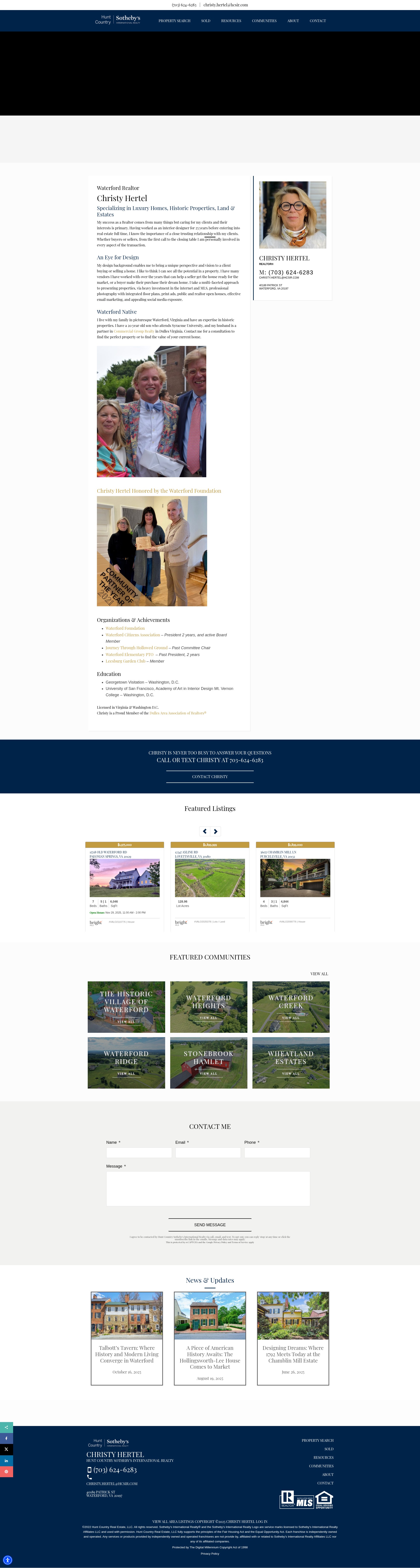 Screenshot of christyhertel.com