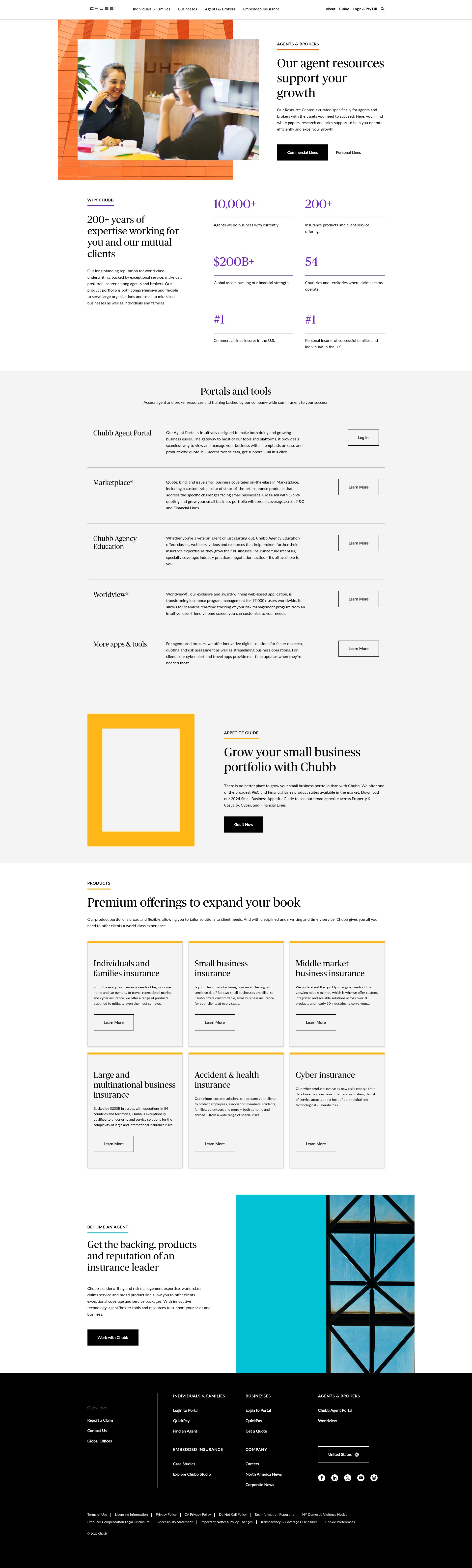 Screenshot of chubb.com