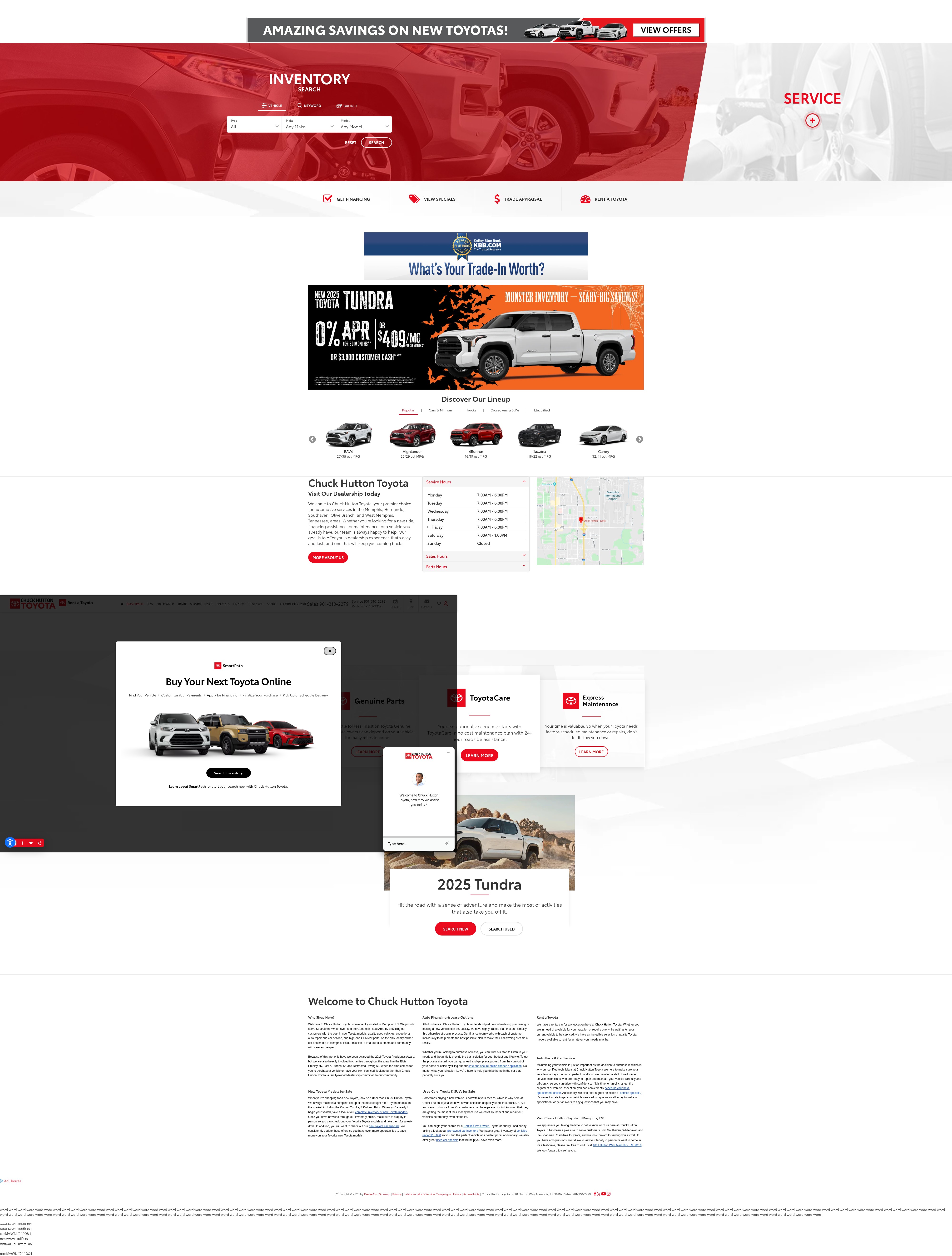 Screenshot of chuckhuttontoyota.com