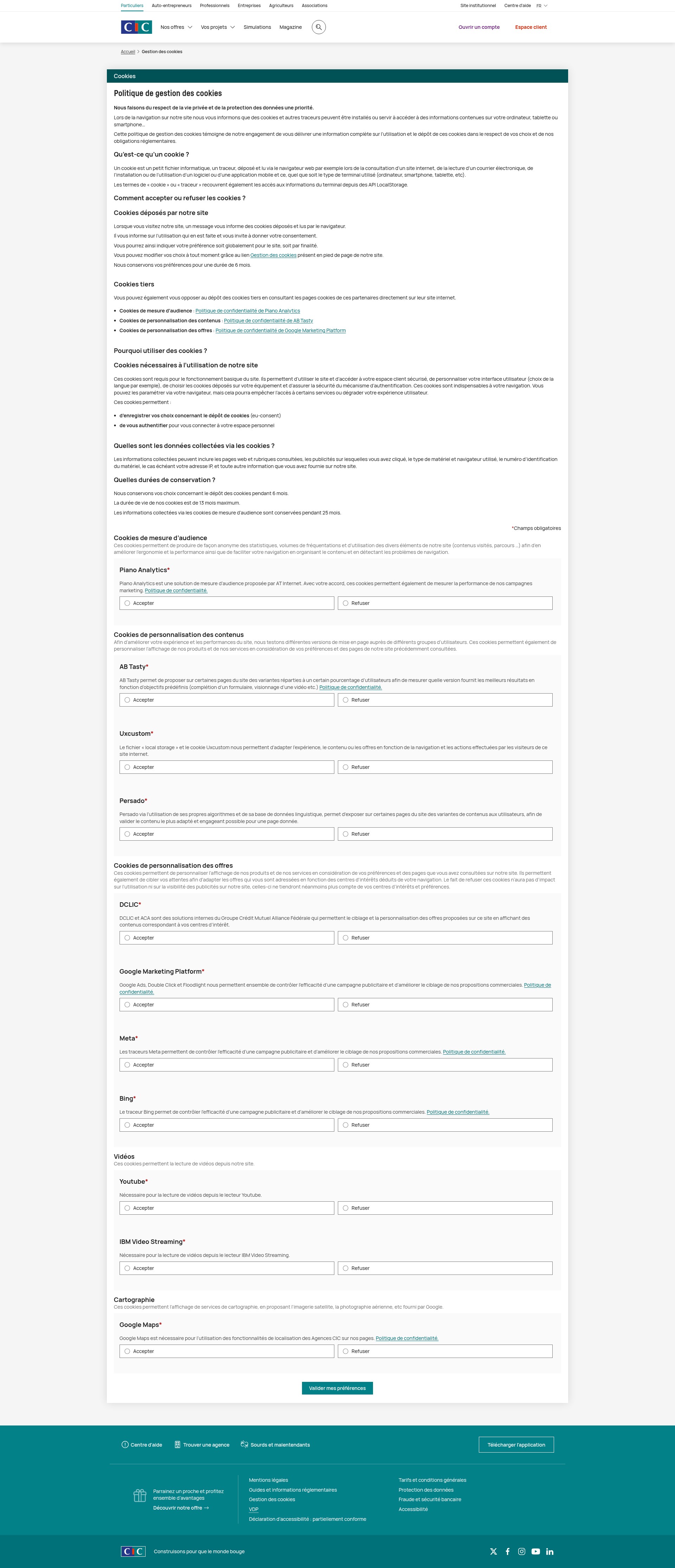 Screenshot of cic.fr