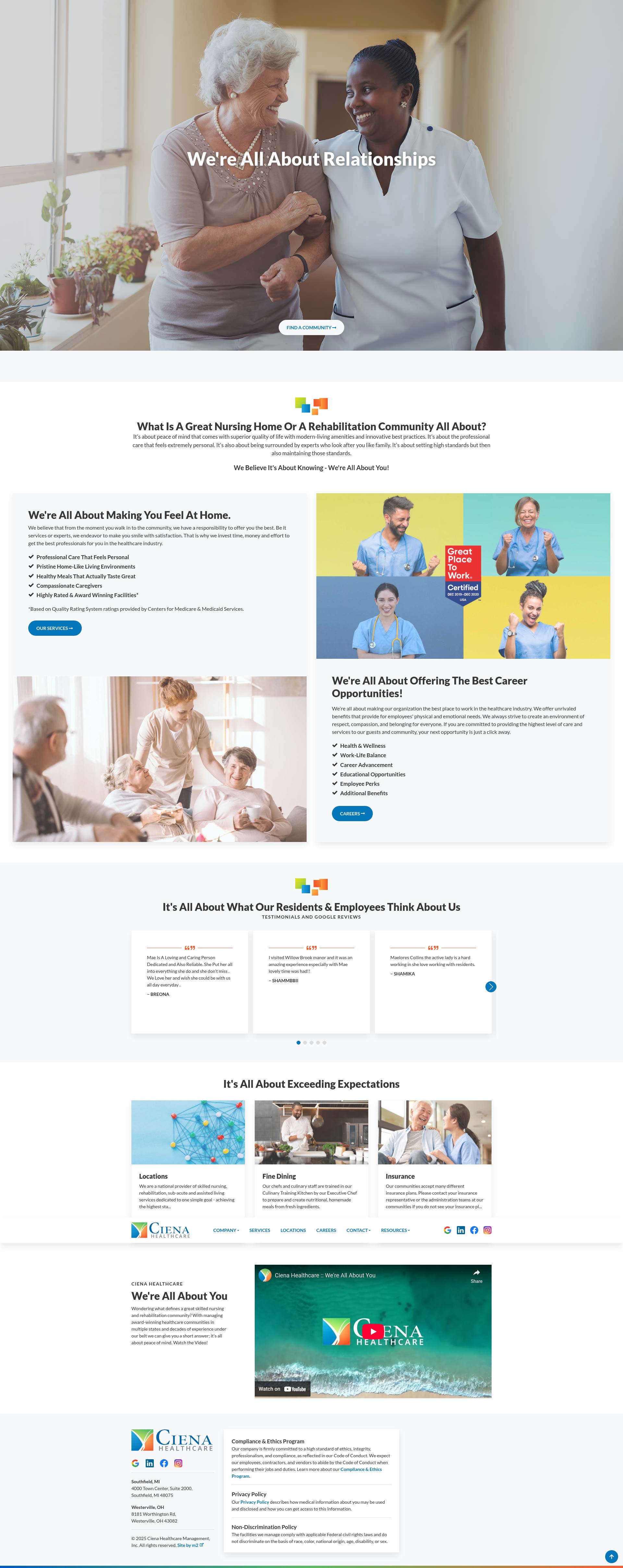 Screenshot of cienahealthcare.com