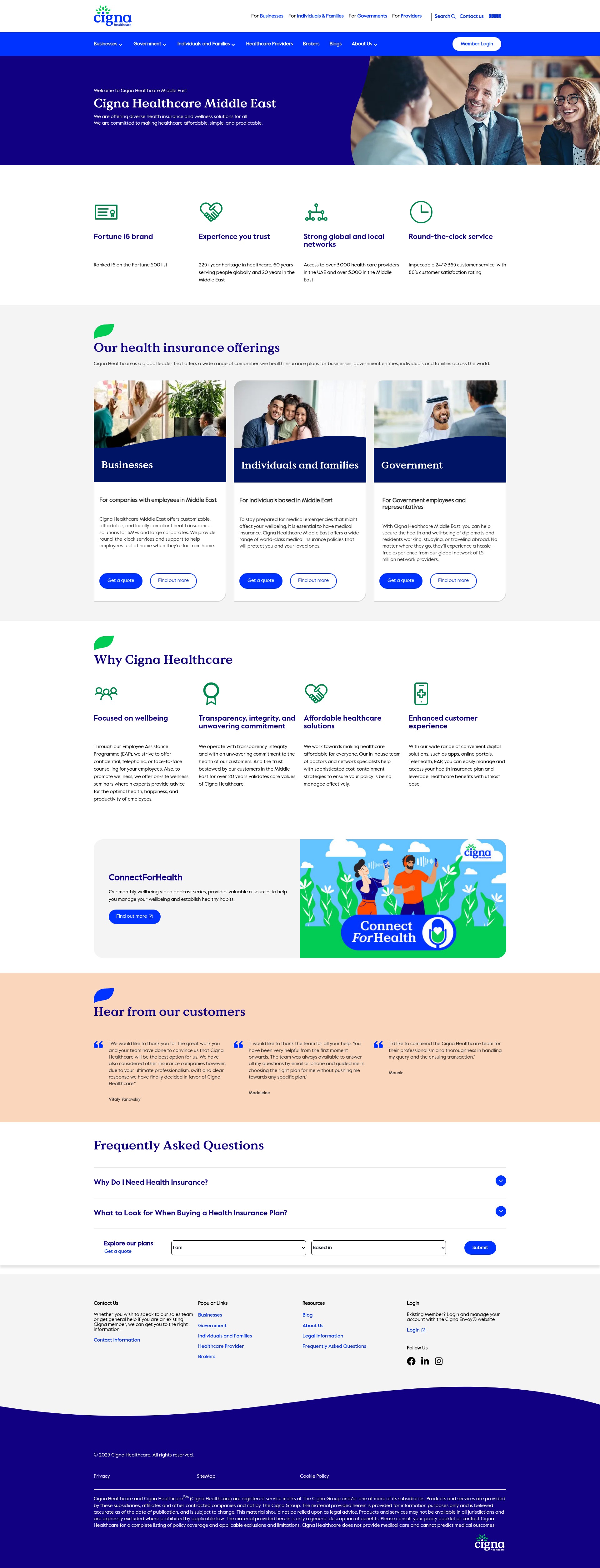 Screenshot of cigna-me.com