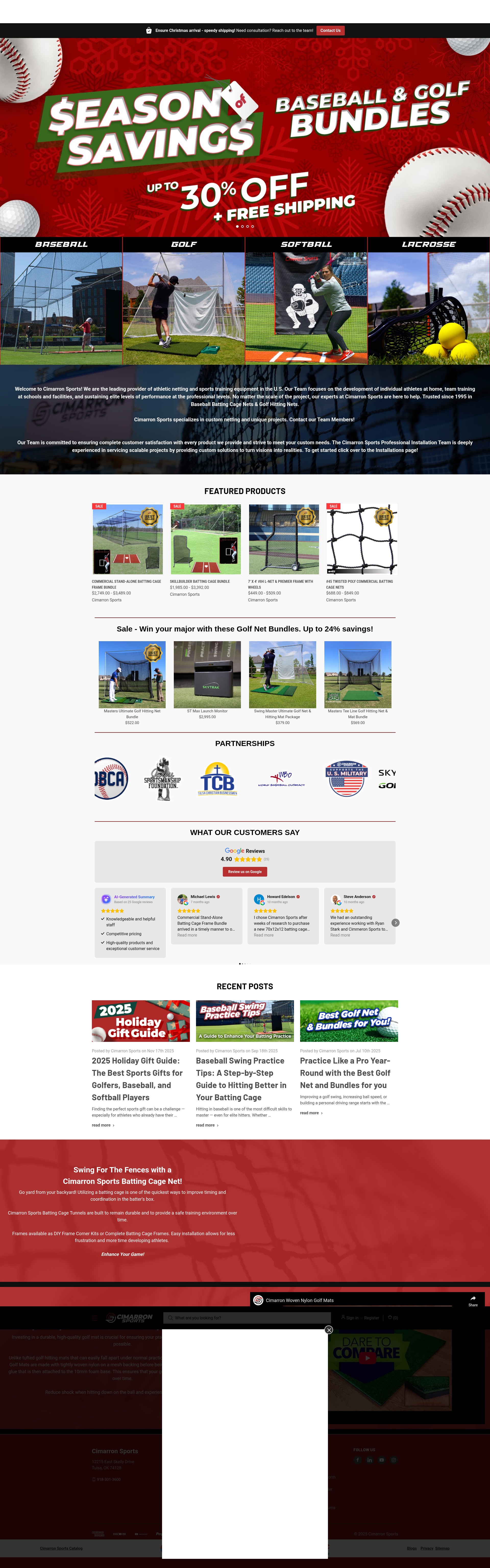 Screenshot of cimarronsports.com