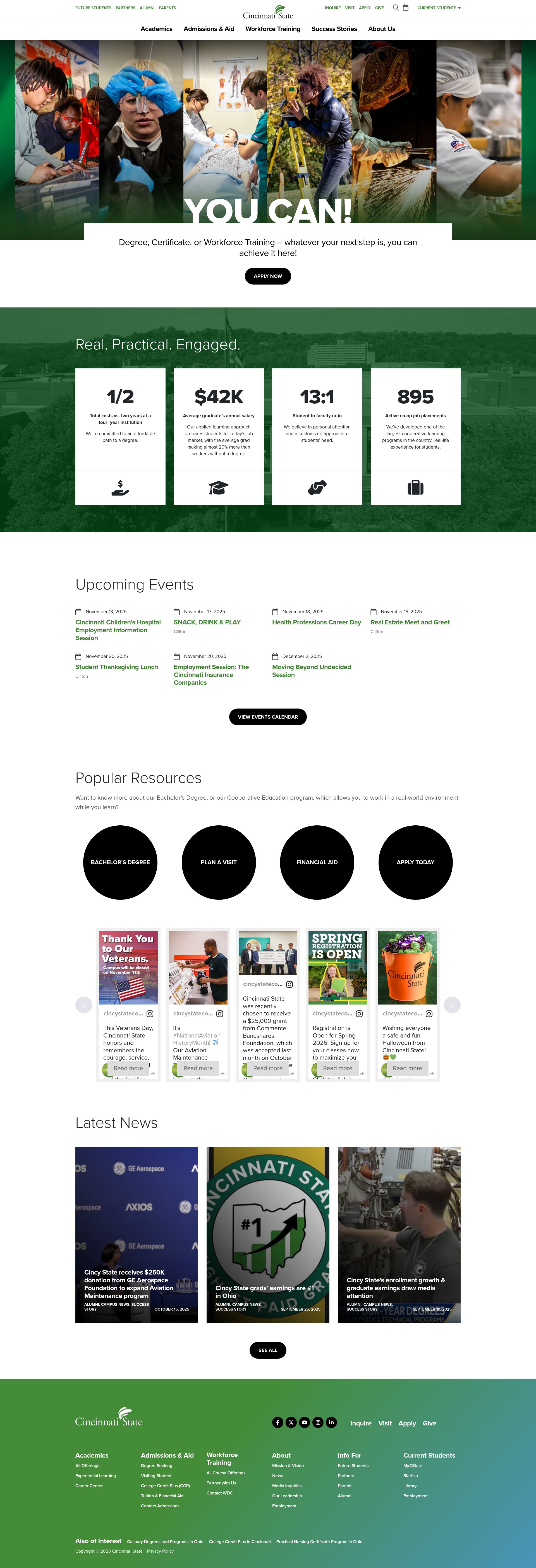 Screenshot of cincinnatistate.edu